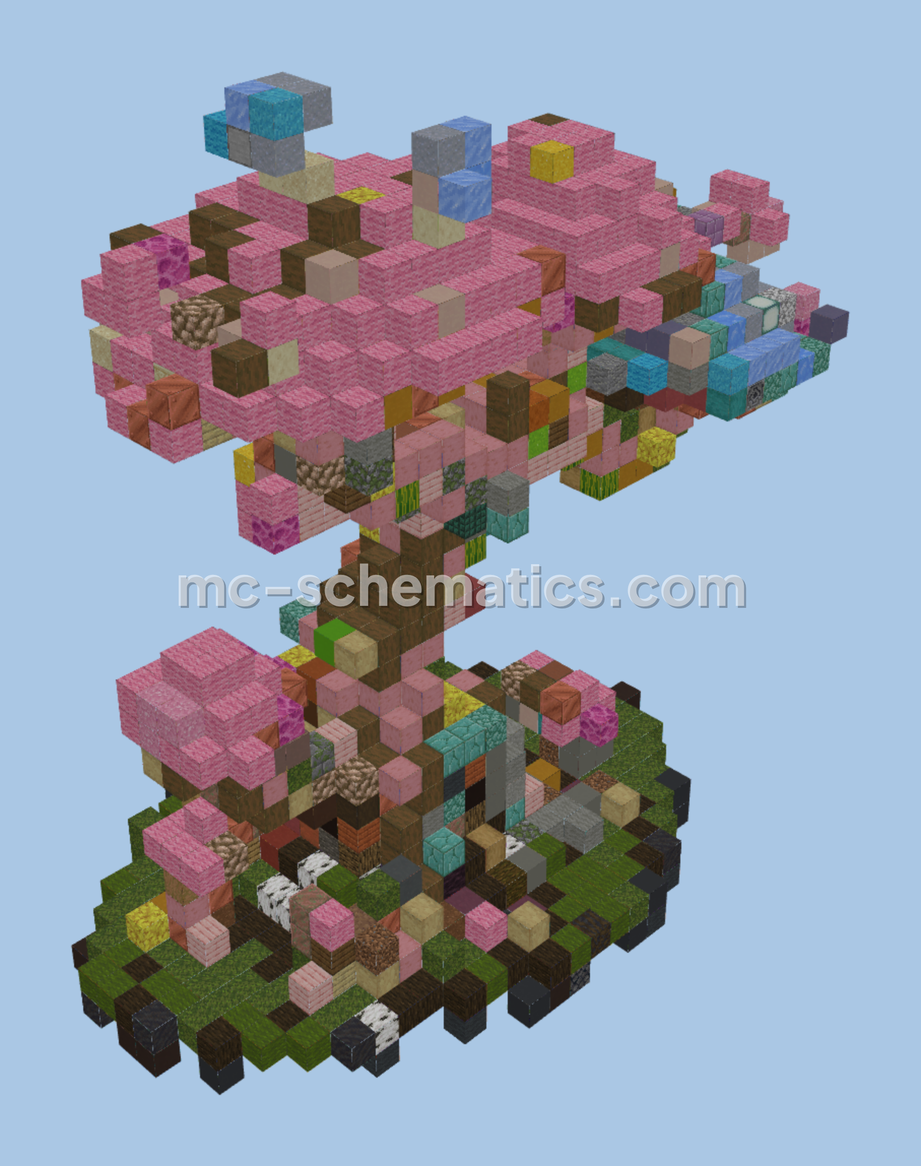 Small Mushroom Tree Structure Minecraft schematic preview