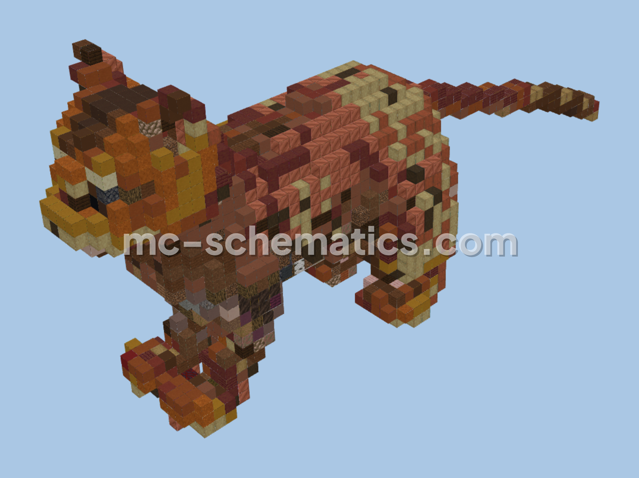 Small Orange Cat Statue Minecraft schematic preview