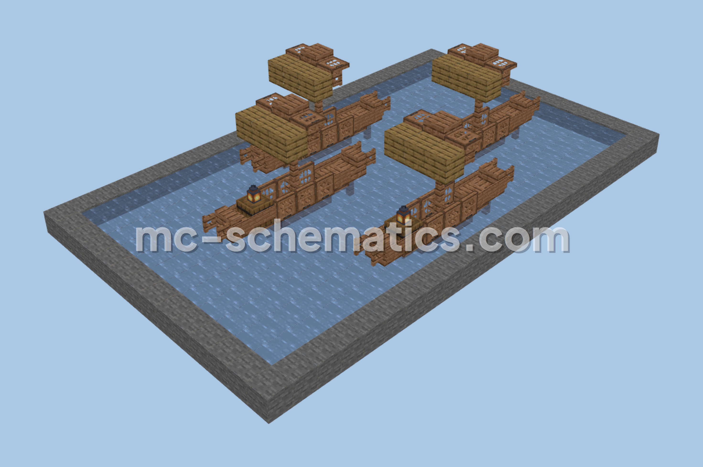 Small Spruce Boats Decoration Minecraft schematic preview