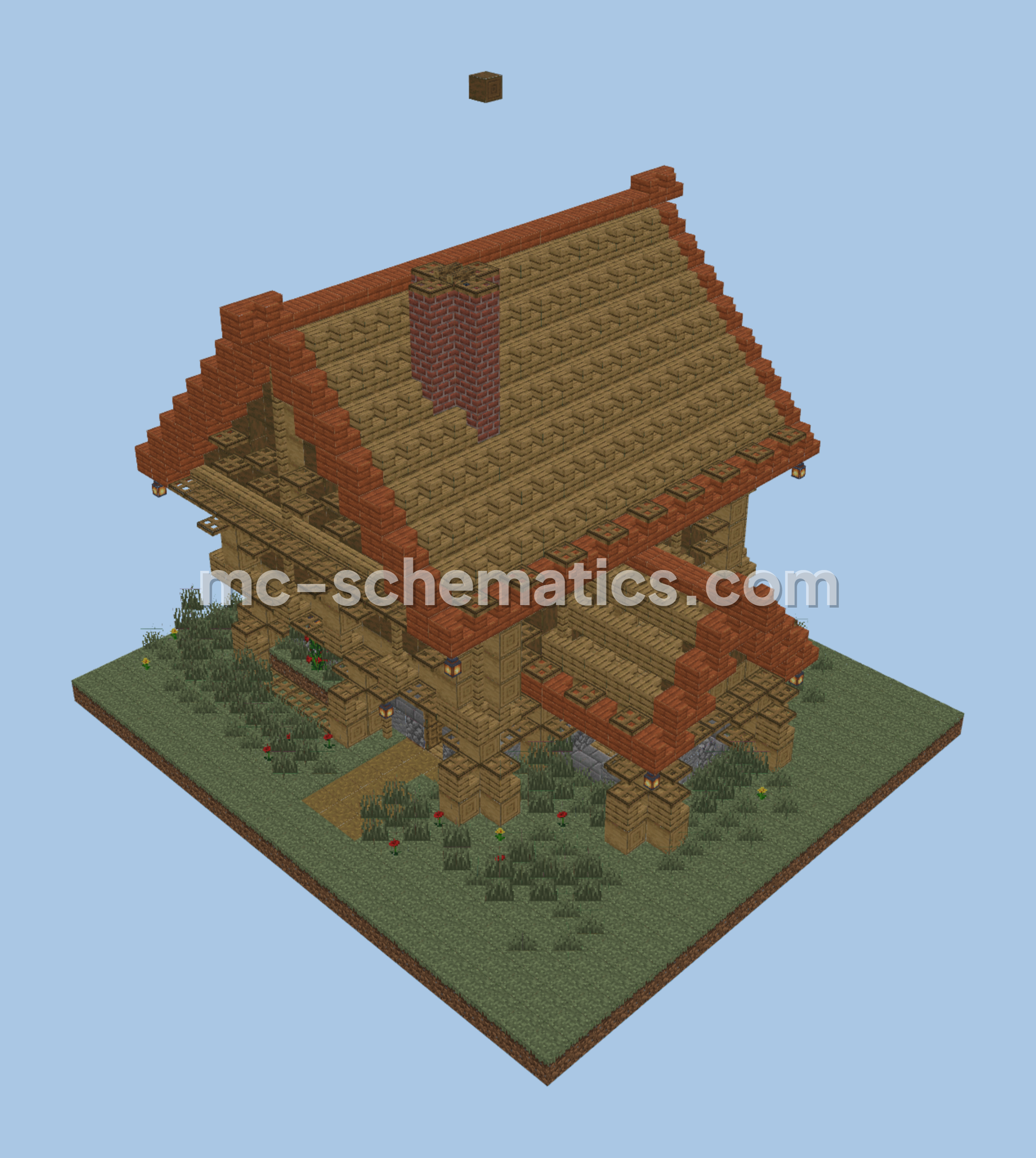 Small Survival Spruce House Minecraft schematic preview