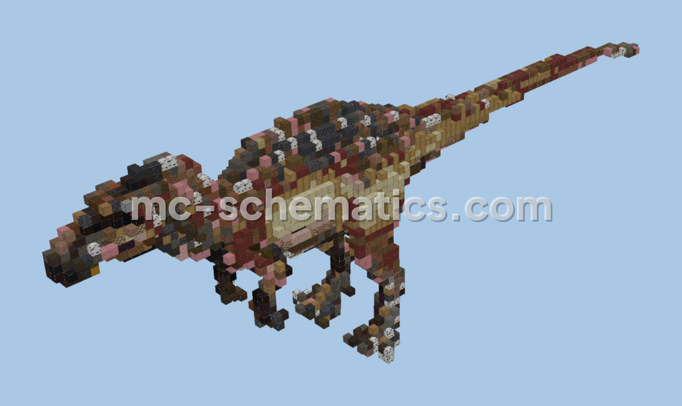 Small Velociraptor Statue Minecraft schematic preview