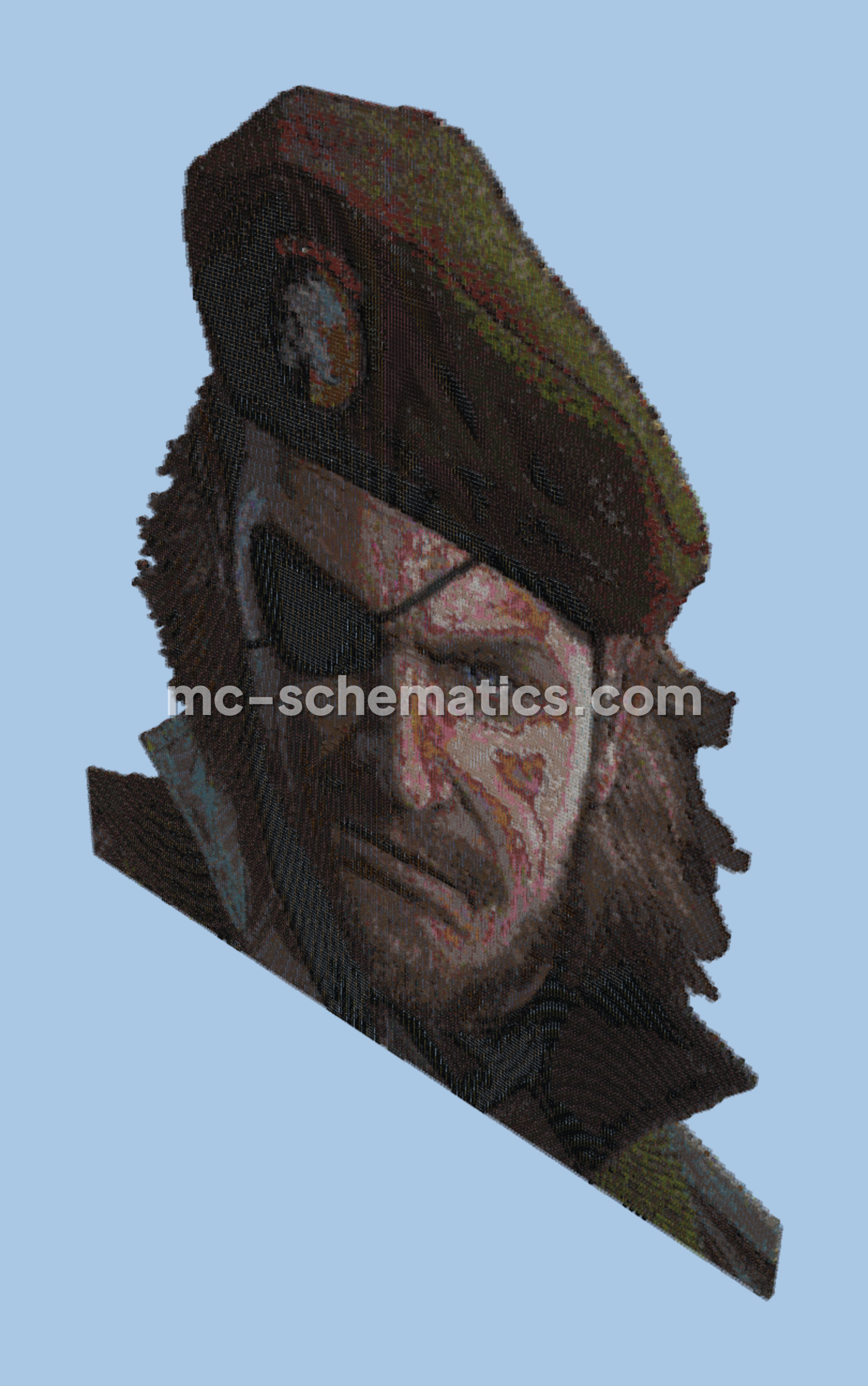 Soldier Pixel Art Statue Minecraft schematic