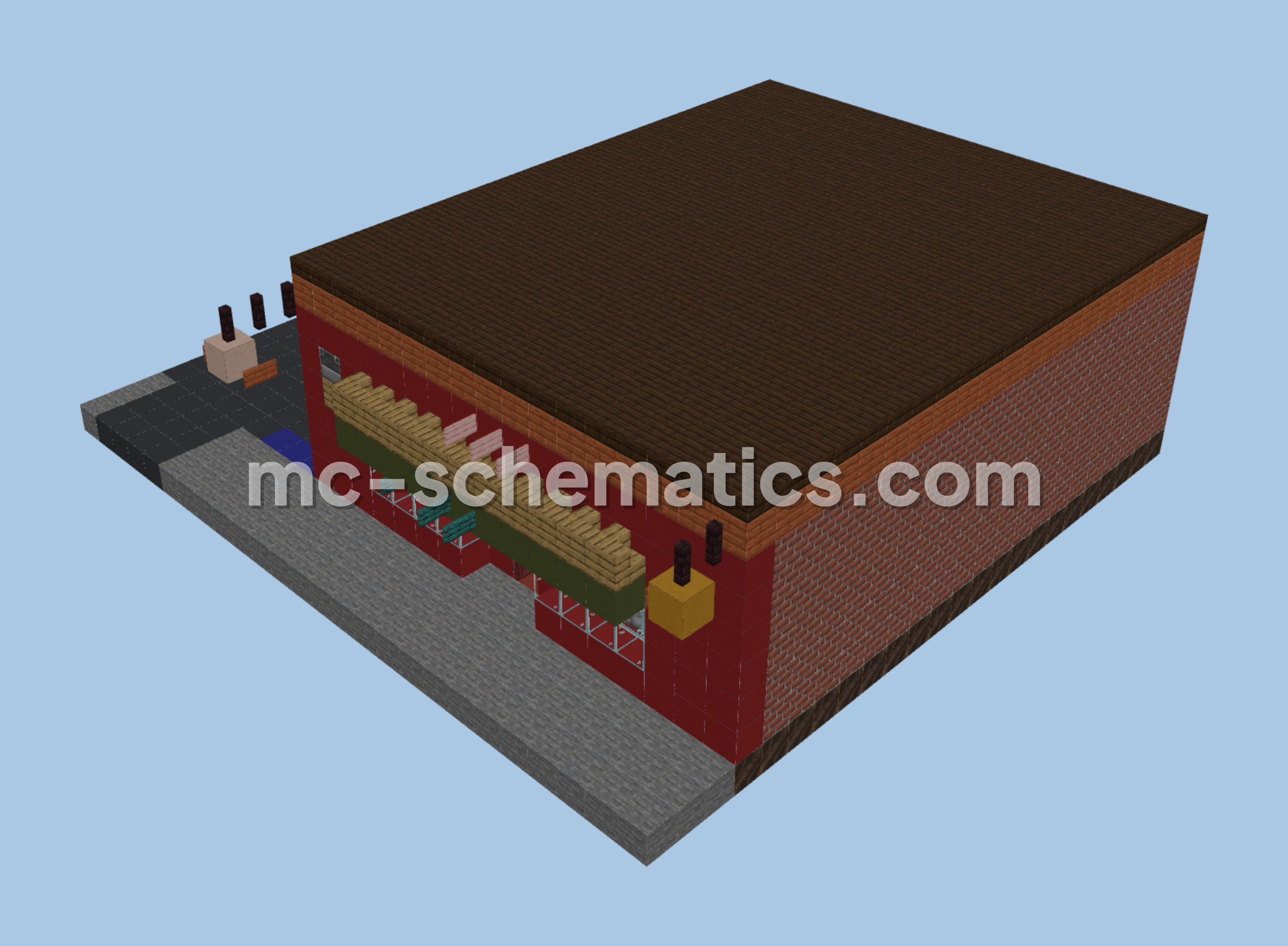 Sopranos Pizza and Restaurant Build Minecraft schematic preview