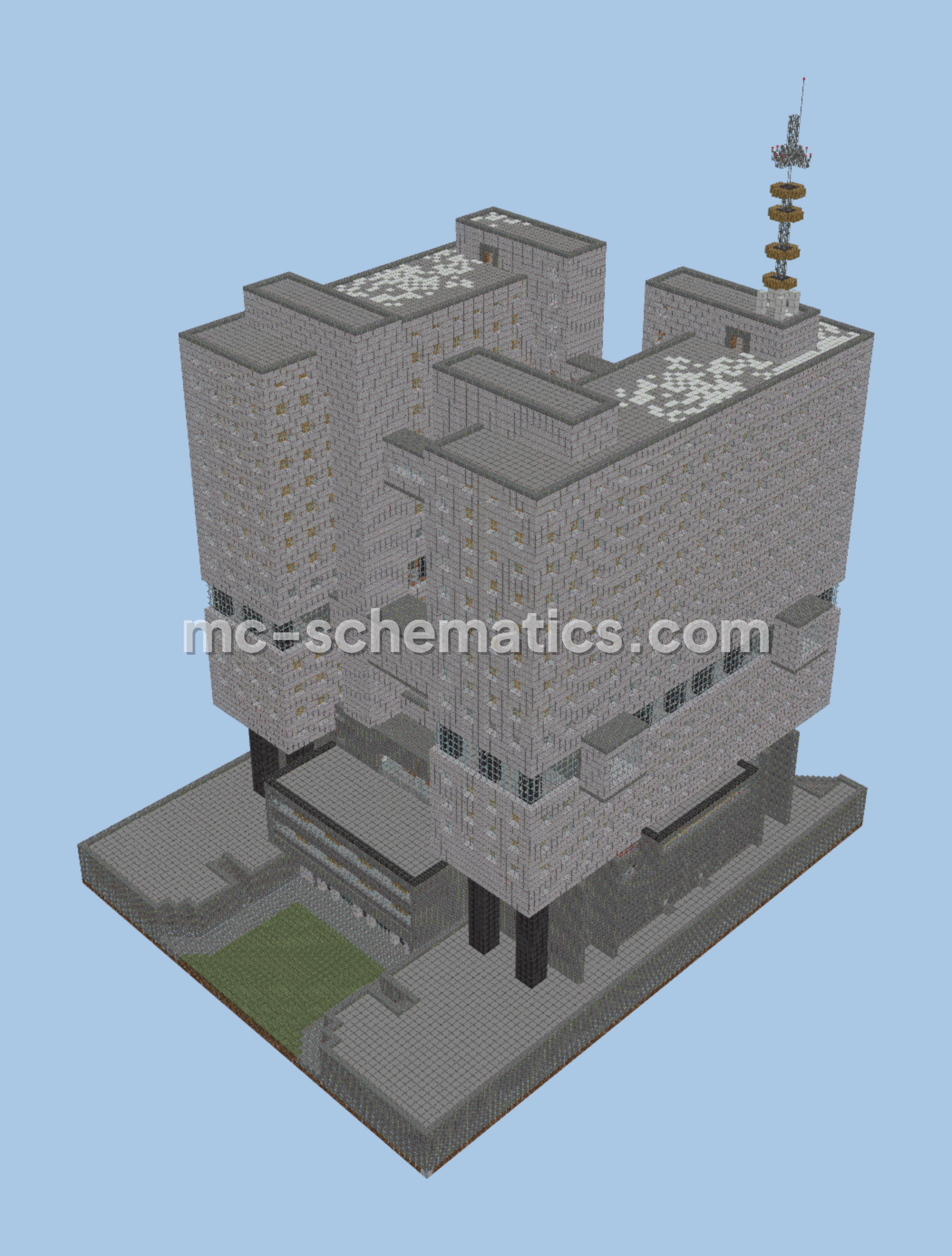Soviet Style House With Elevator Minecraft schematic preview