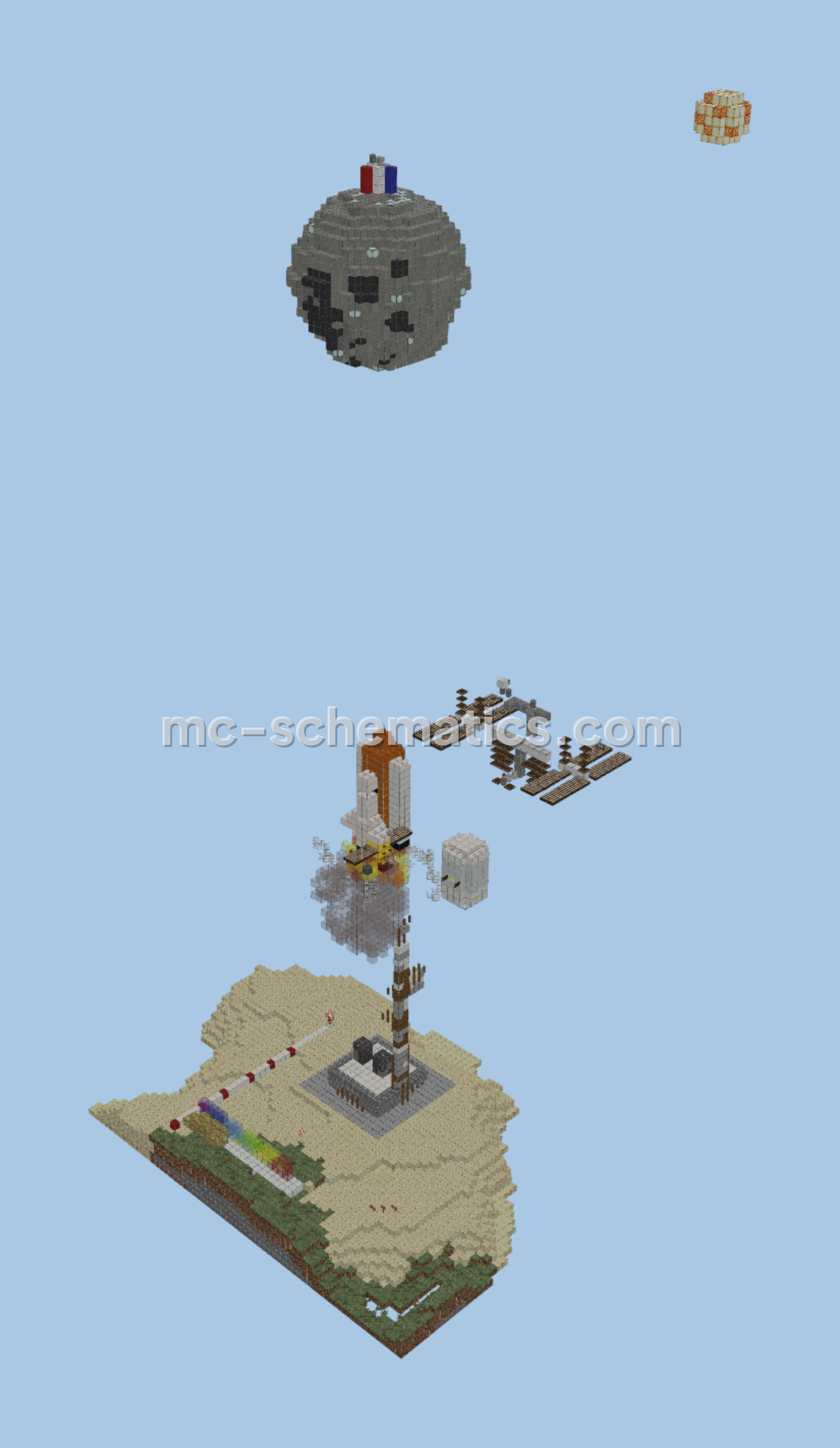 Space Shuttle and Moon Display Minecraft schematic preview
