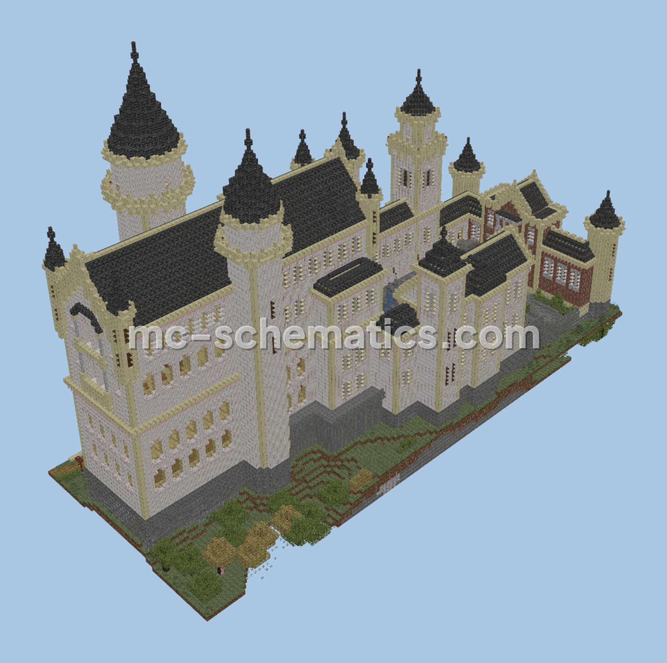 Spacious Grand Mansion Design Minecraft schematic preview