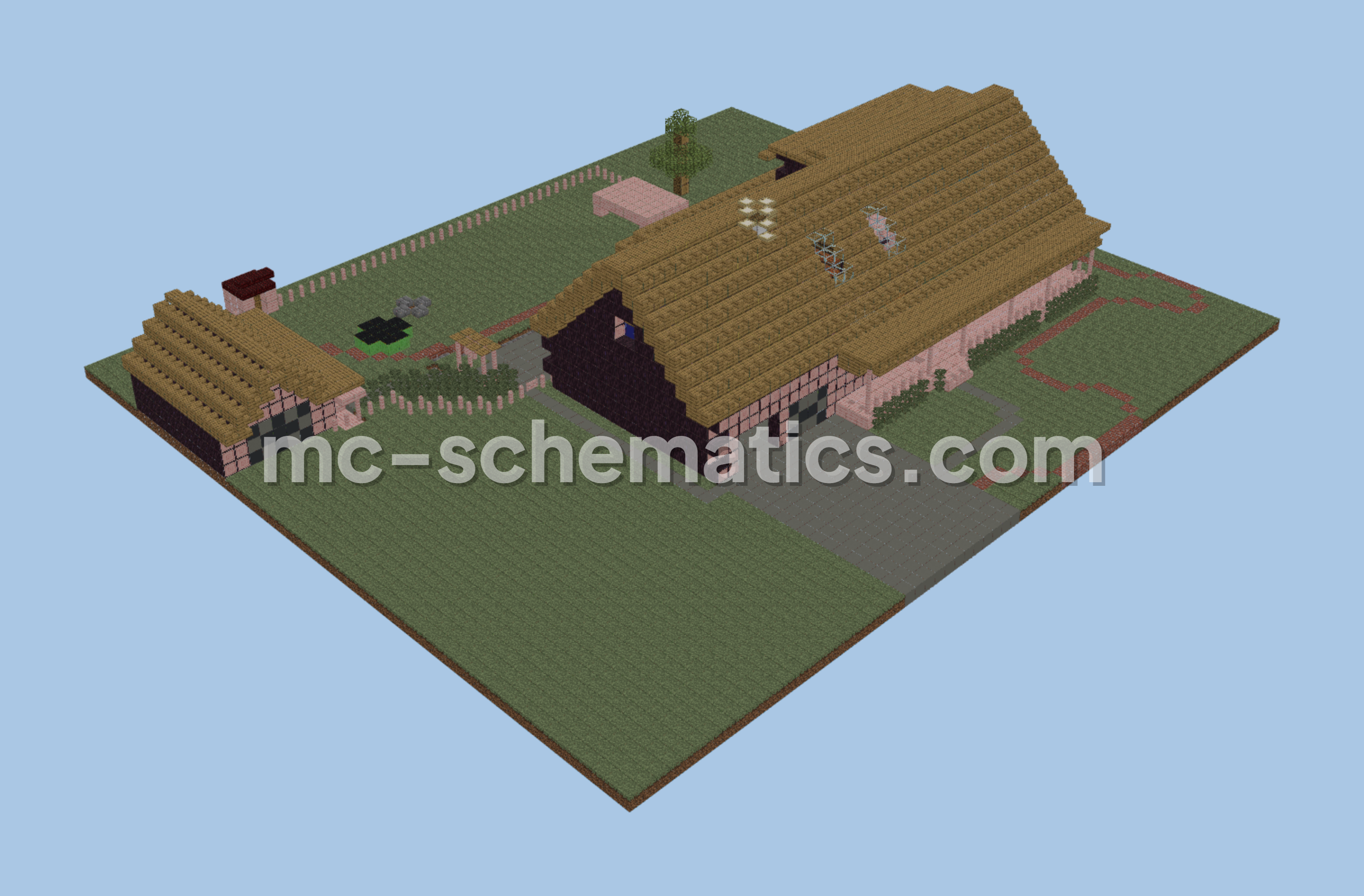 Spacious Home With Front & Back Porches Minecraft schematic preview