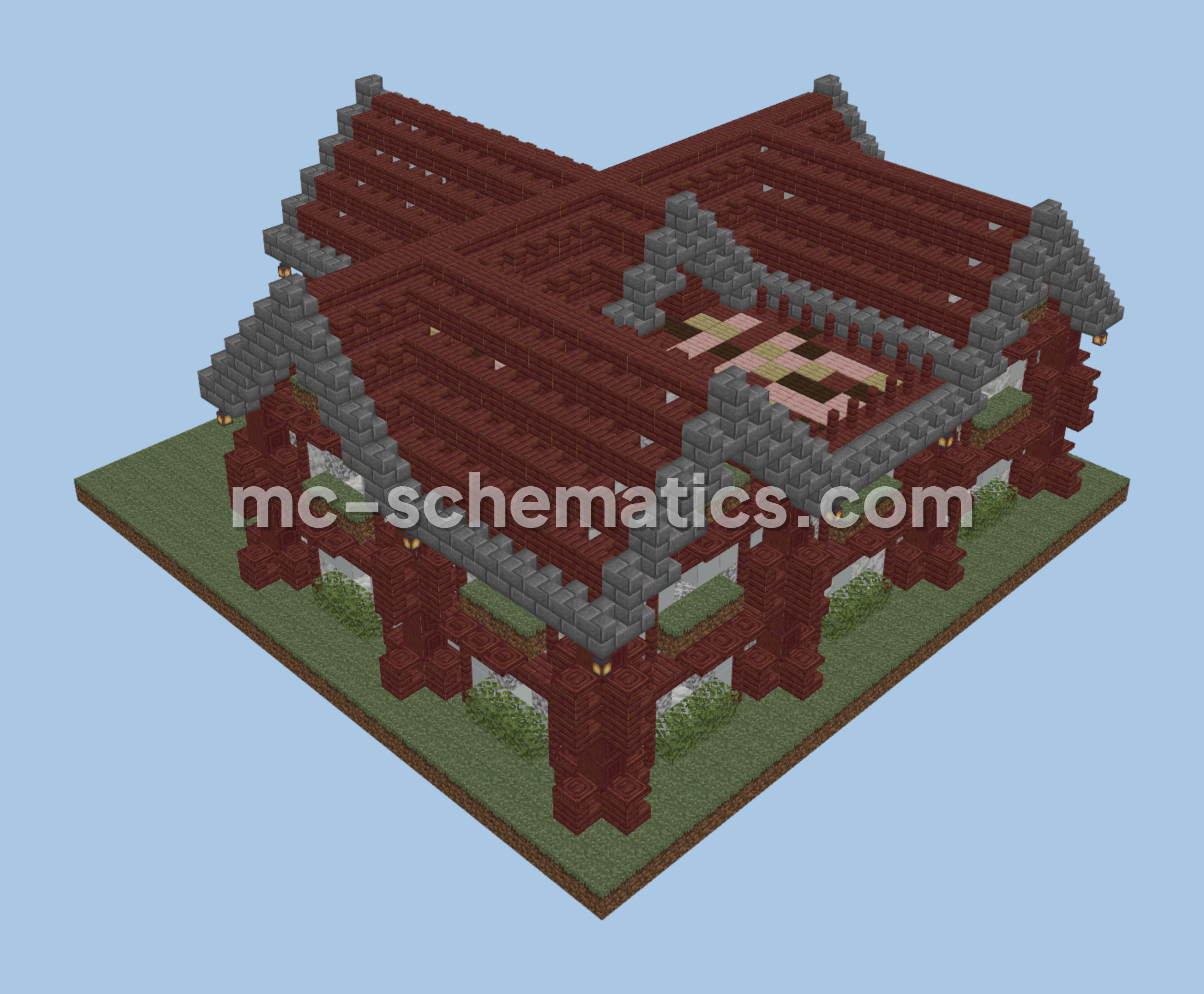 Spacious House Design Minecraft schematic preview