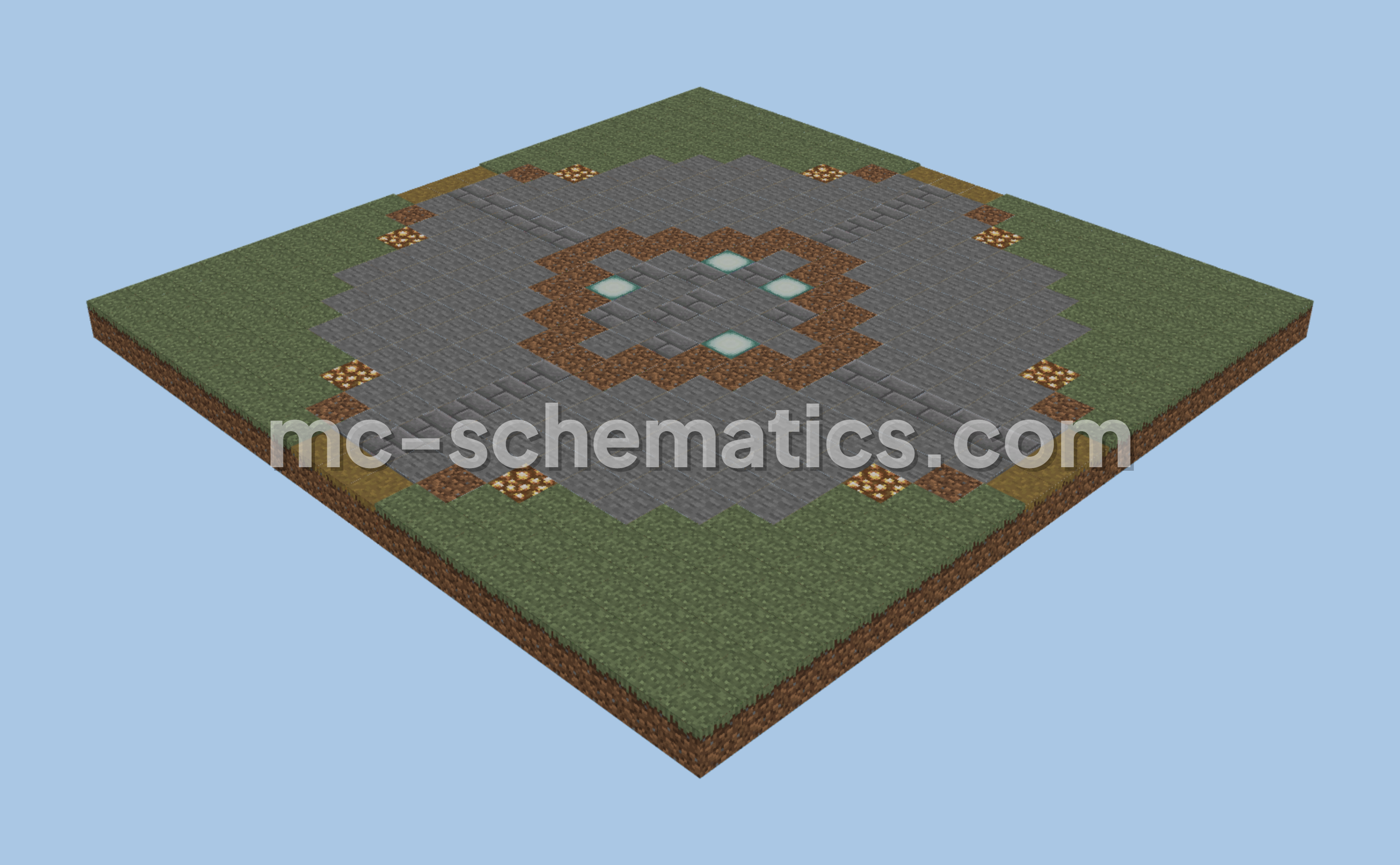 Spawn Fountain Garden Minecraft schematic preview
