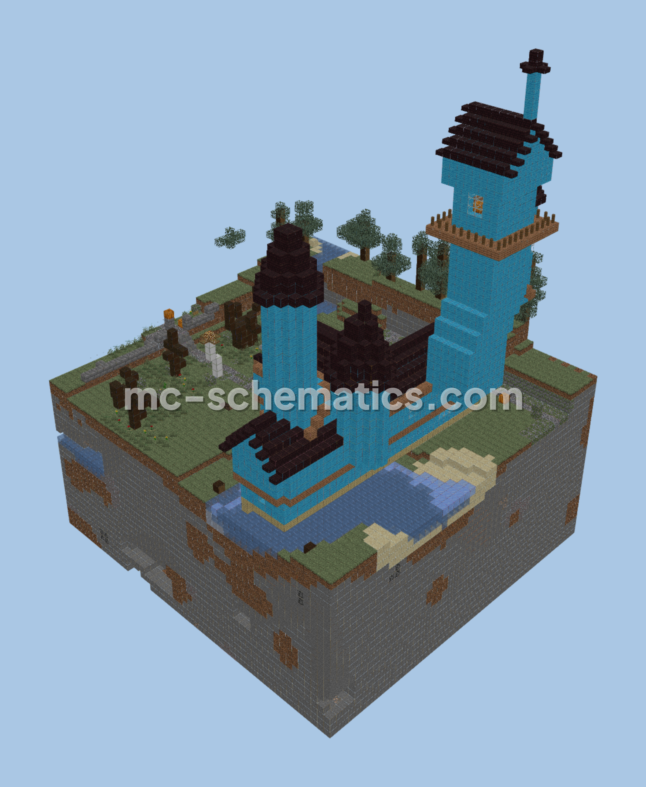 Spooky Haunted House With Giant Pumpkin Minecraft schematic preview