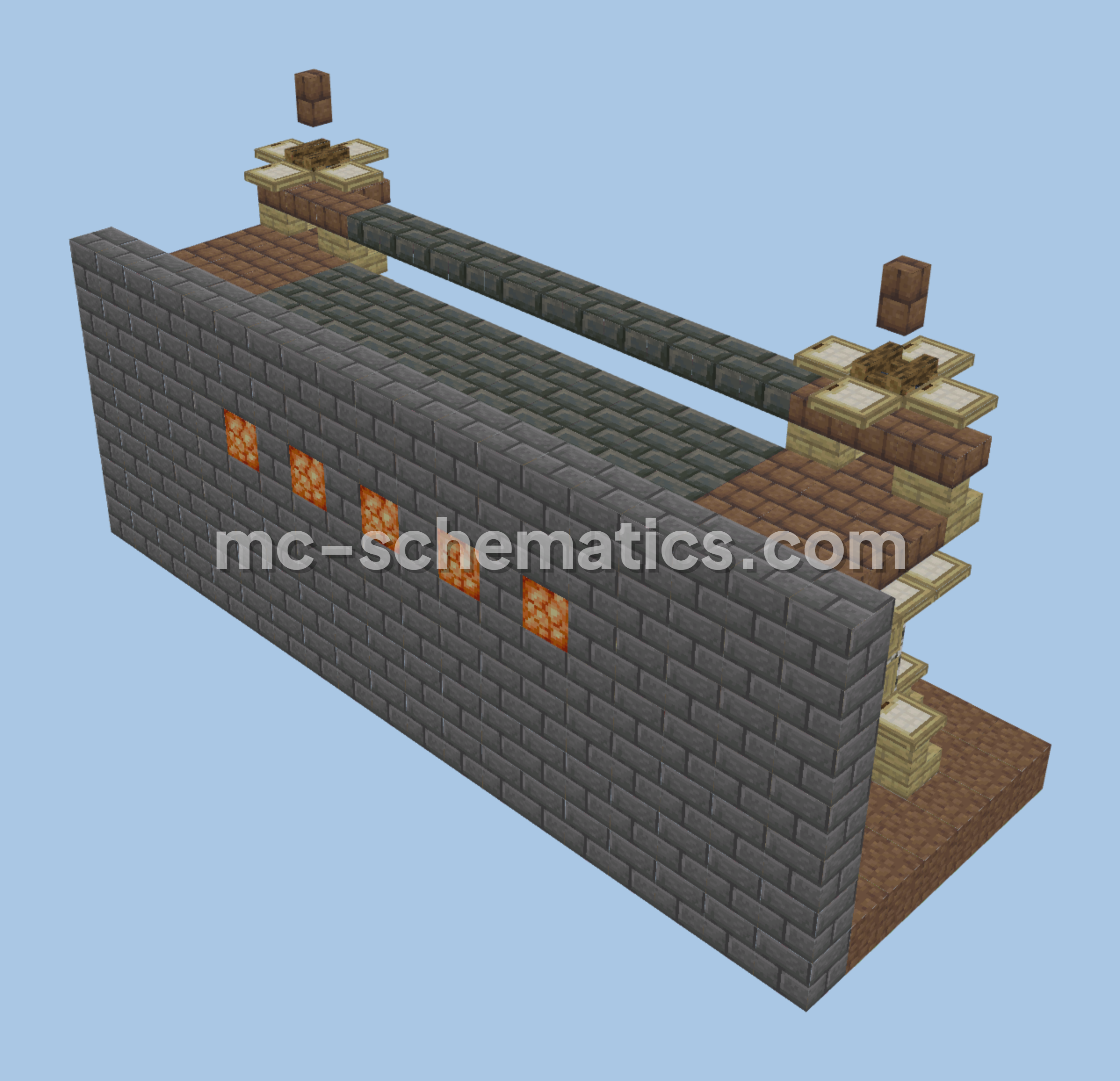 Spruce Adobe Trading Hall Minecraft schematic preview