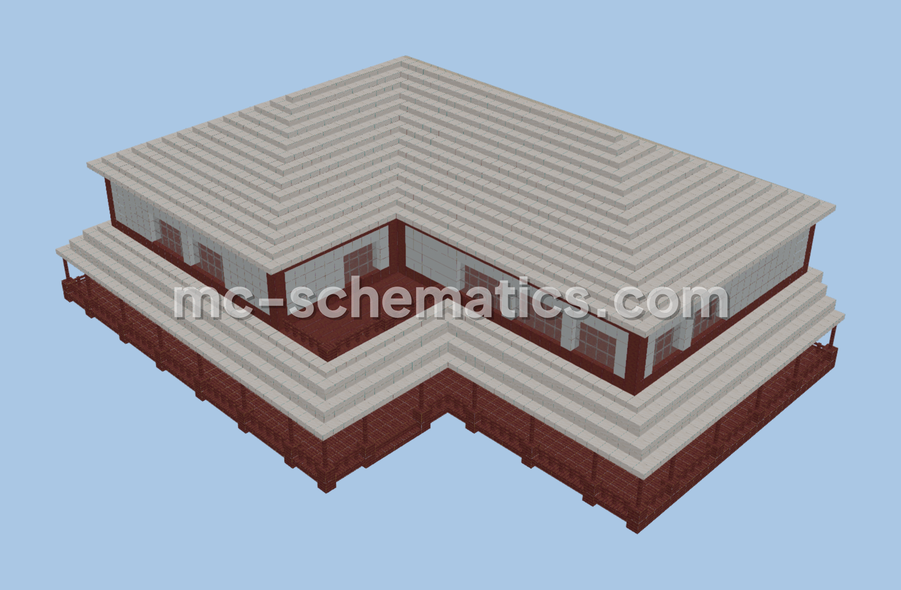 Spruce and Tuff Mansion Minecraft schematic preview