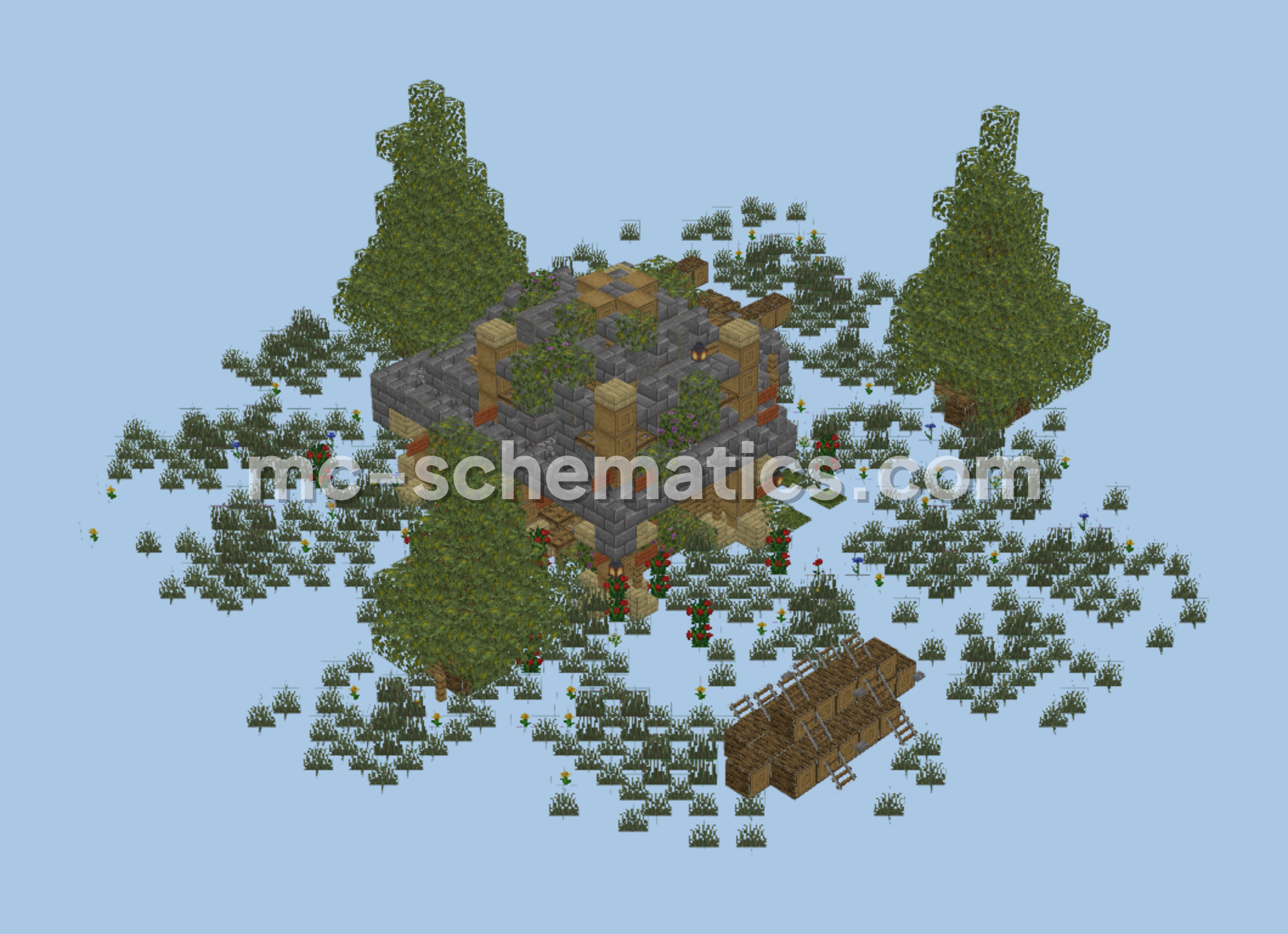 Small Spruce and Jungle House Minecraft schematic preview