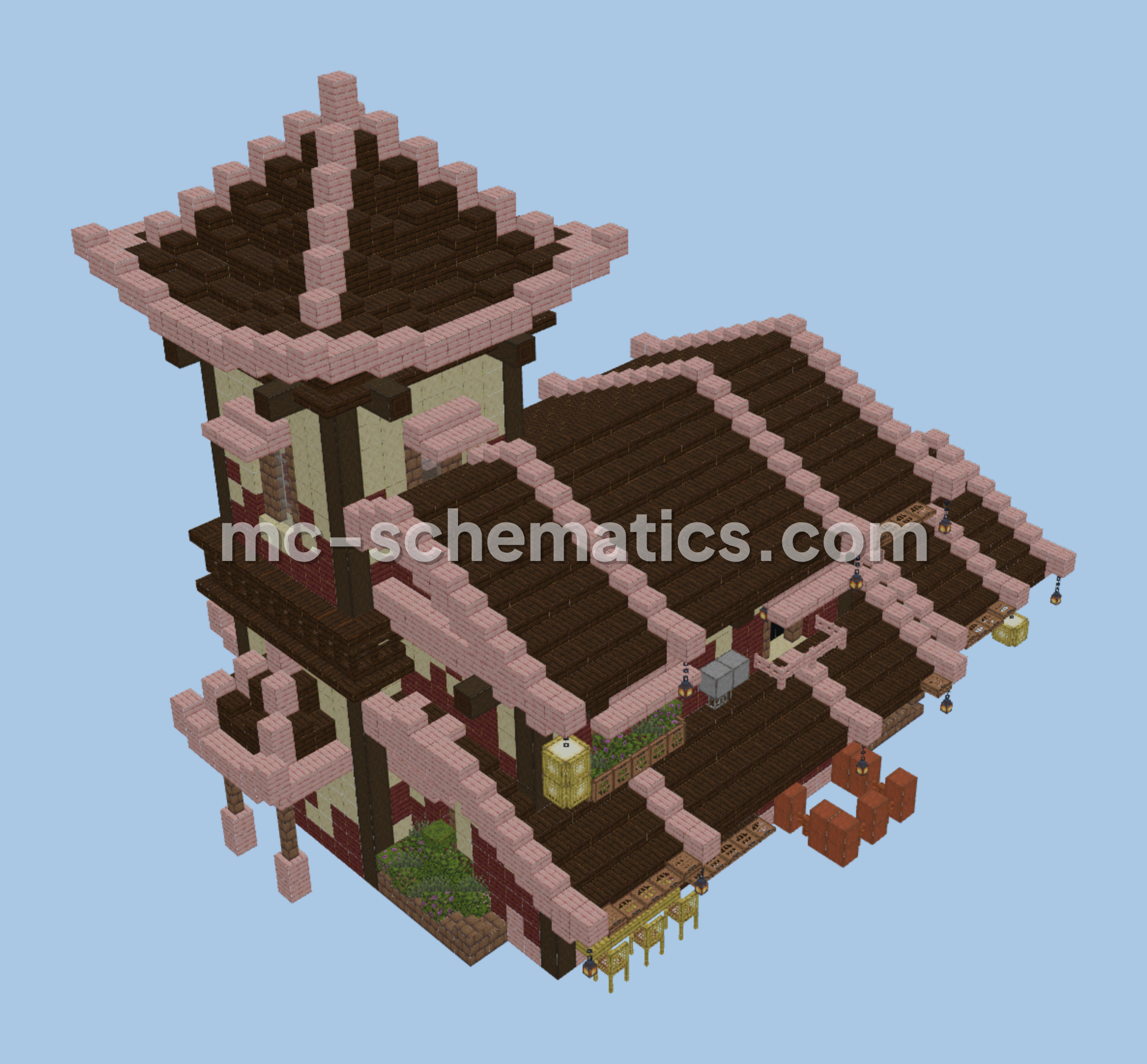 Spruce Japanese House 2 Minecraft schematic