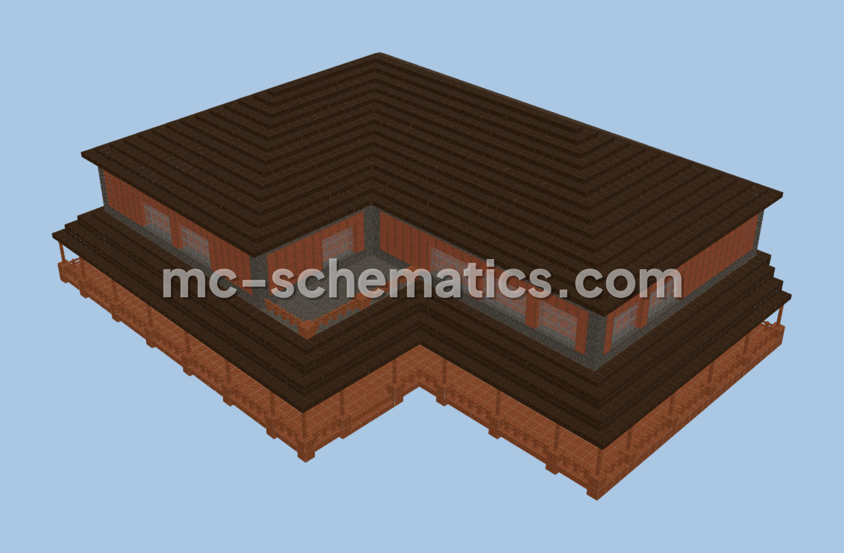 Spruce Mansion Build Minecraft schematic preview