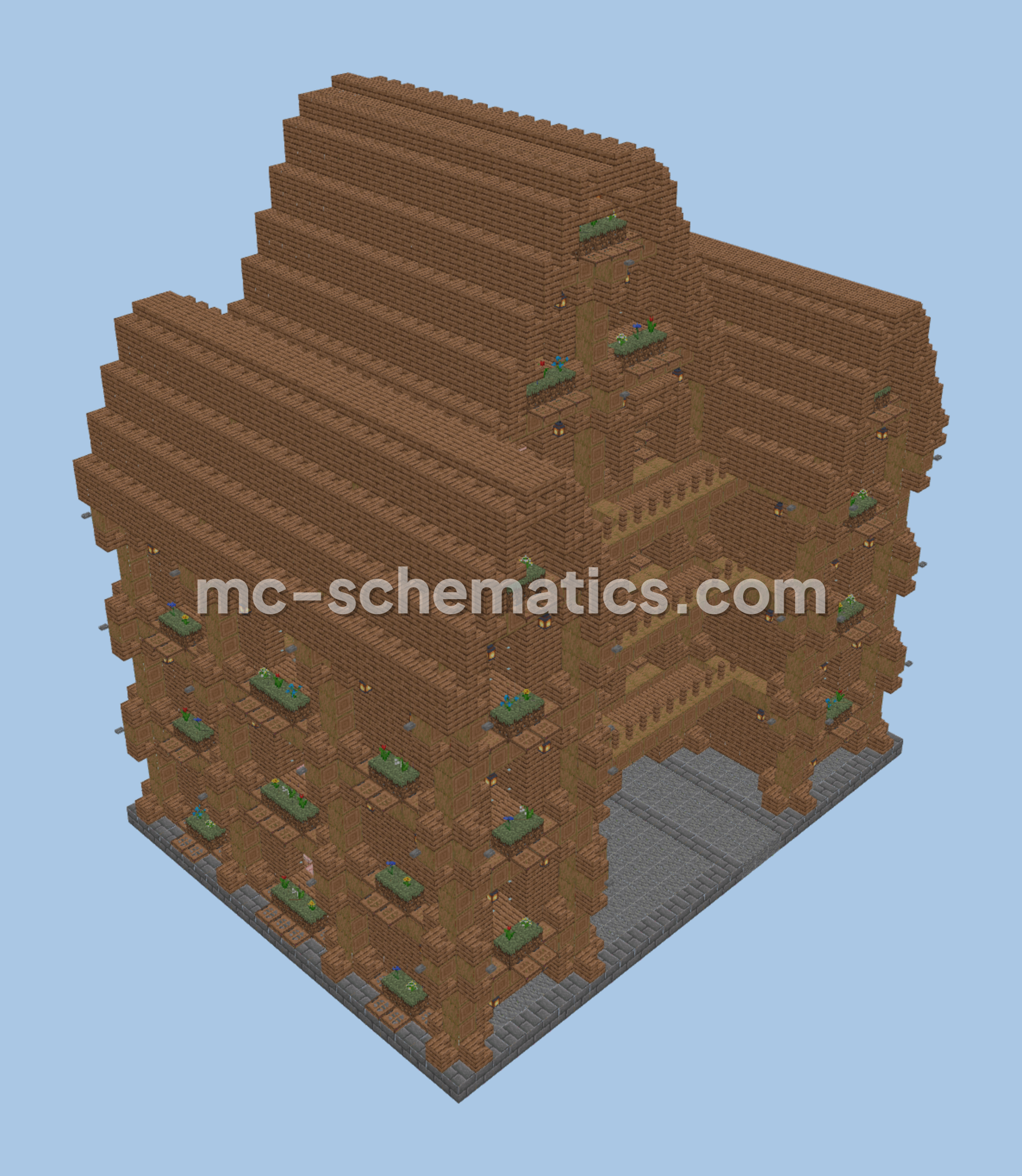 Spruce Mansion Litematic Build Minecraft schematic preview