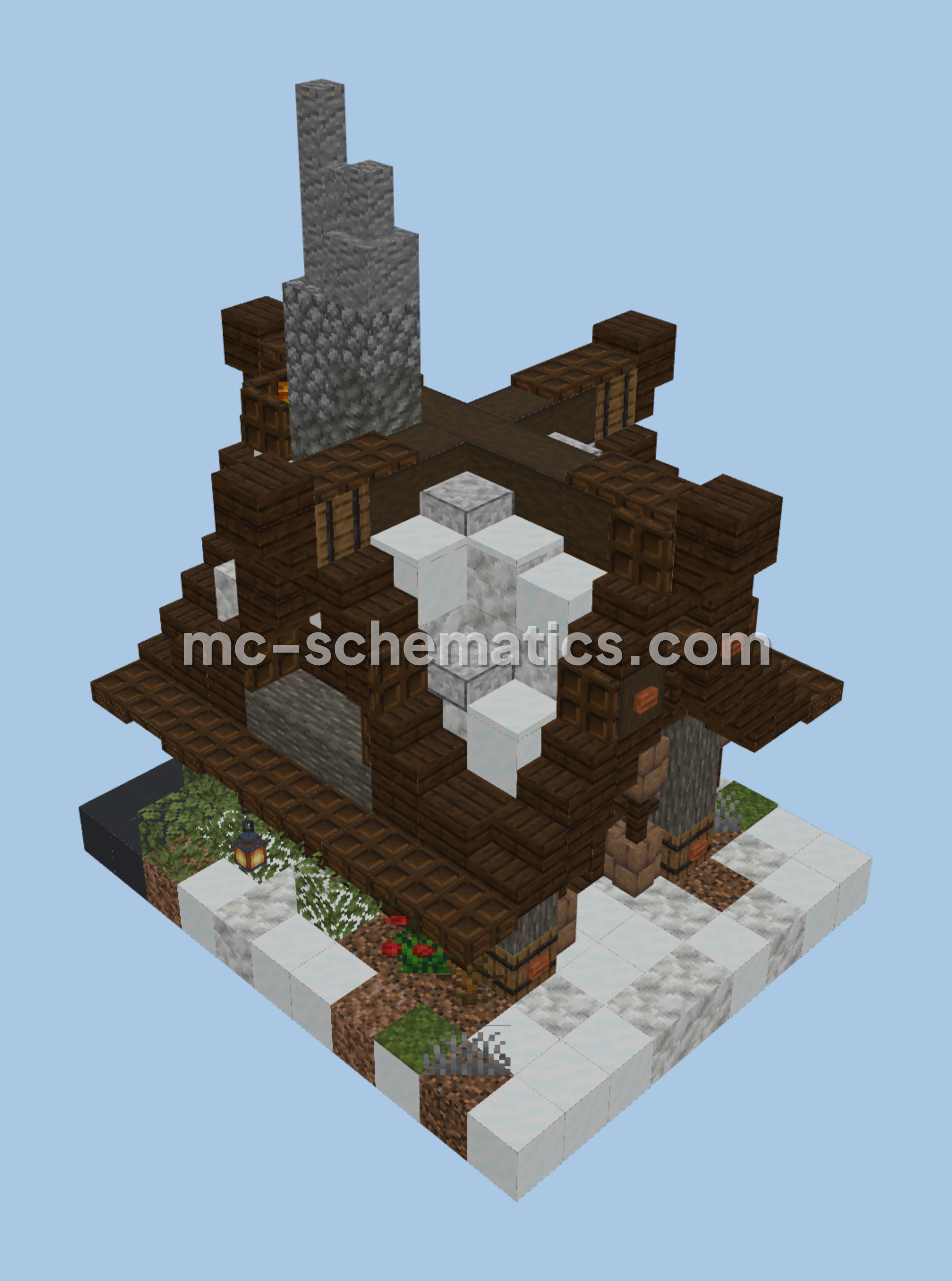Spruce Starter House Litematic Minecraft schematic preview