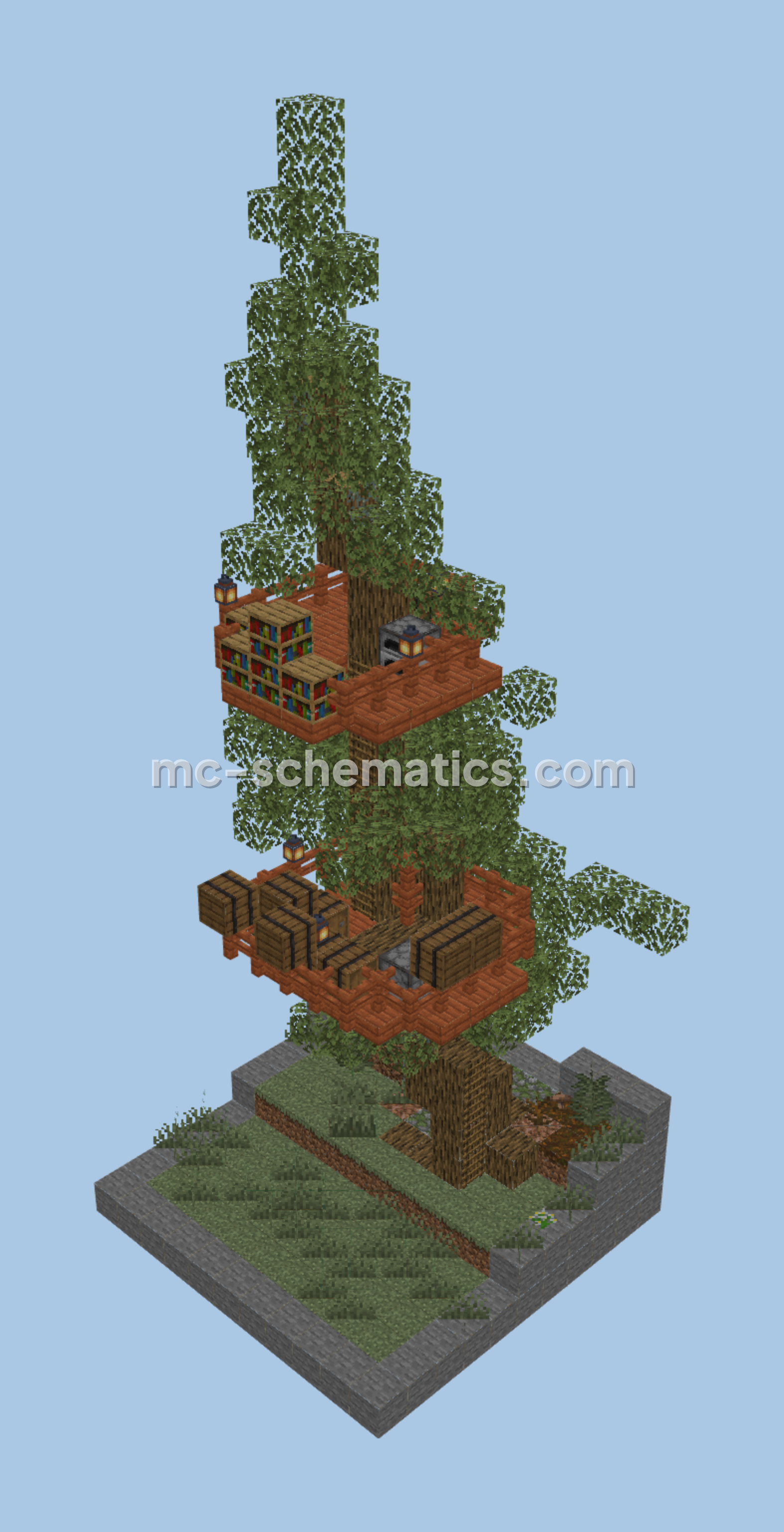 Spruce Treehouse Minecraft schematic preview