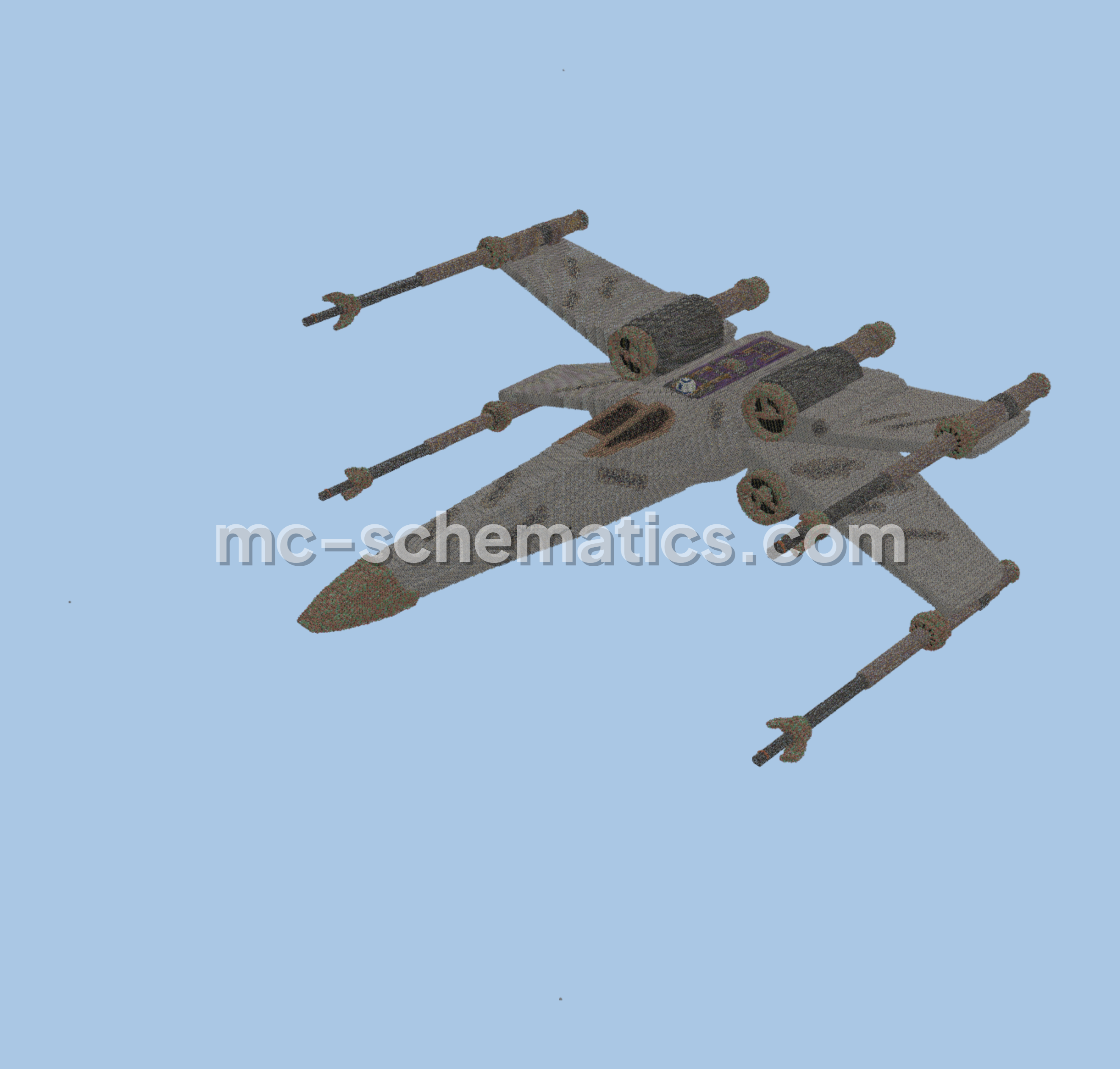 Star Wars T65 Starship Minecraft schematic preview