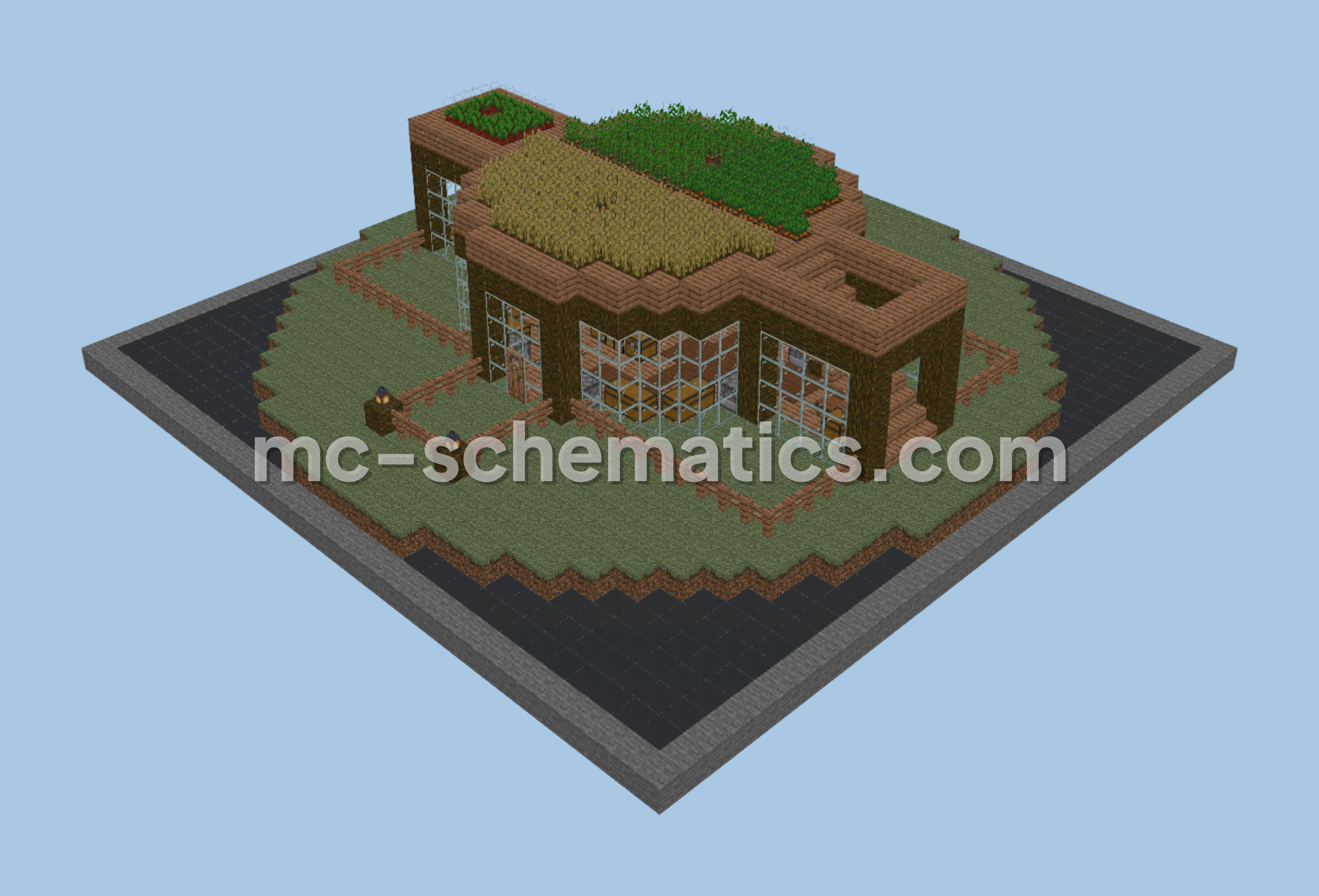 Starter Base and Farm House Minecraft schematic preview