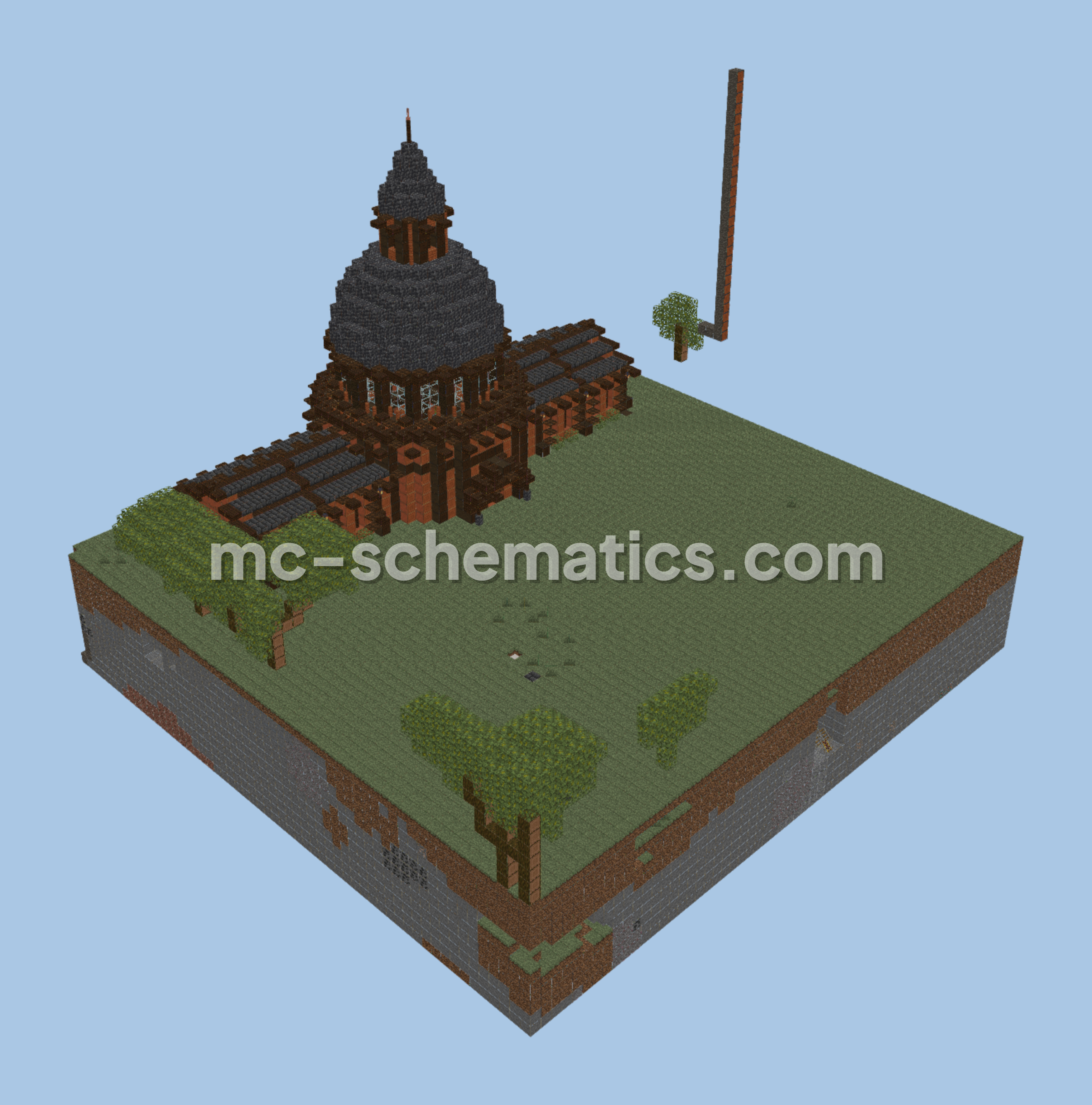 Starter Base with Auto Furnaces and Trading Hall Minecraft schematic preview