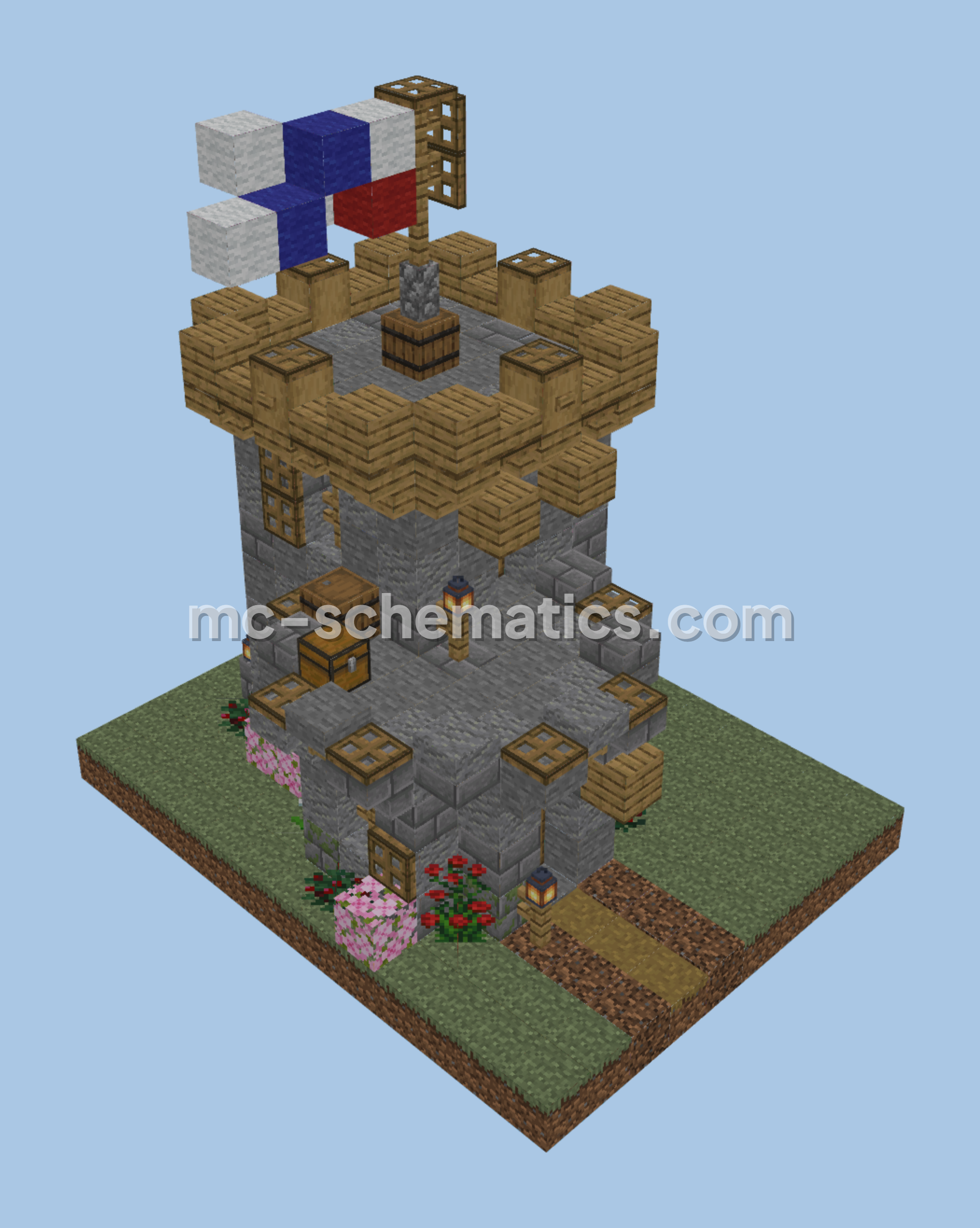 Starter Mini Castle Base Minecraft schematic preview