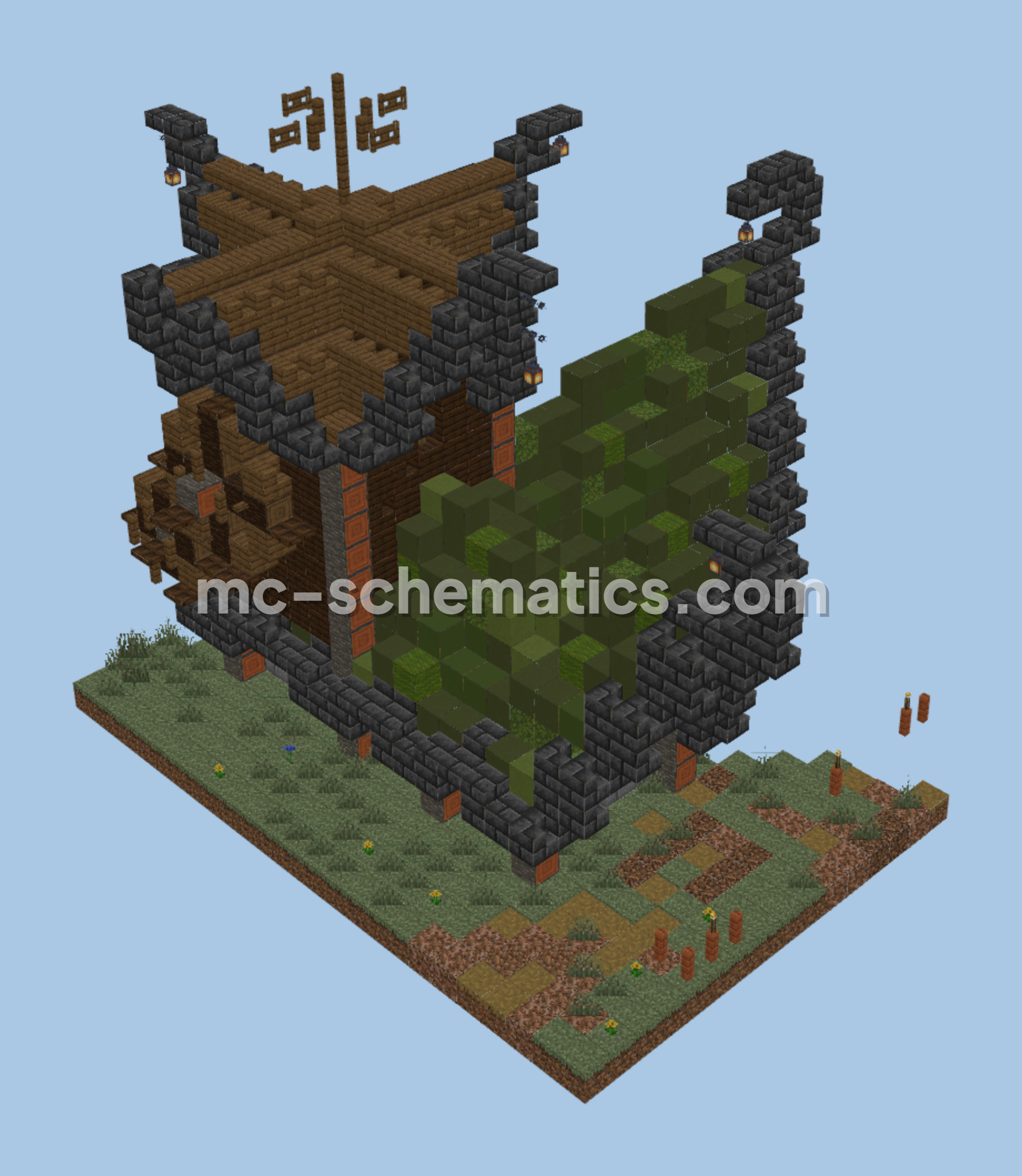 Steampunk Fantasy House Build Minecraft schematic preview