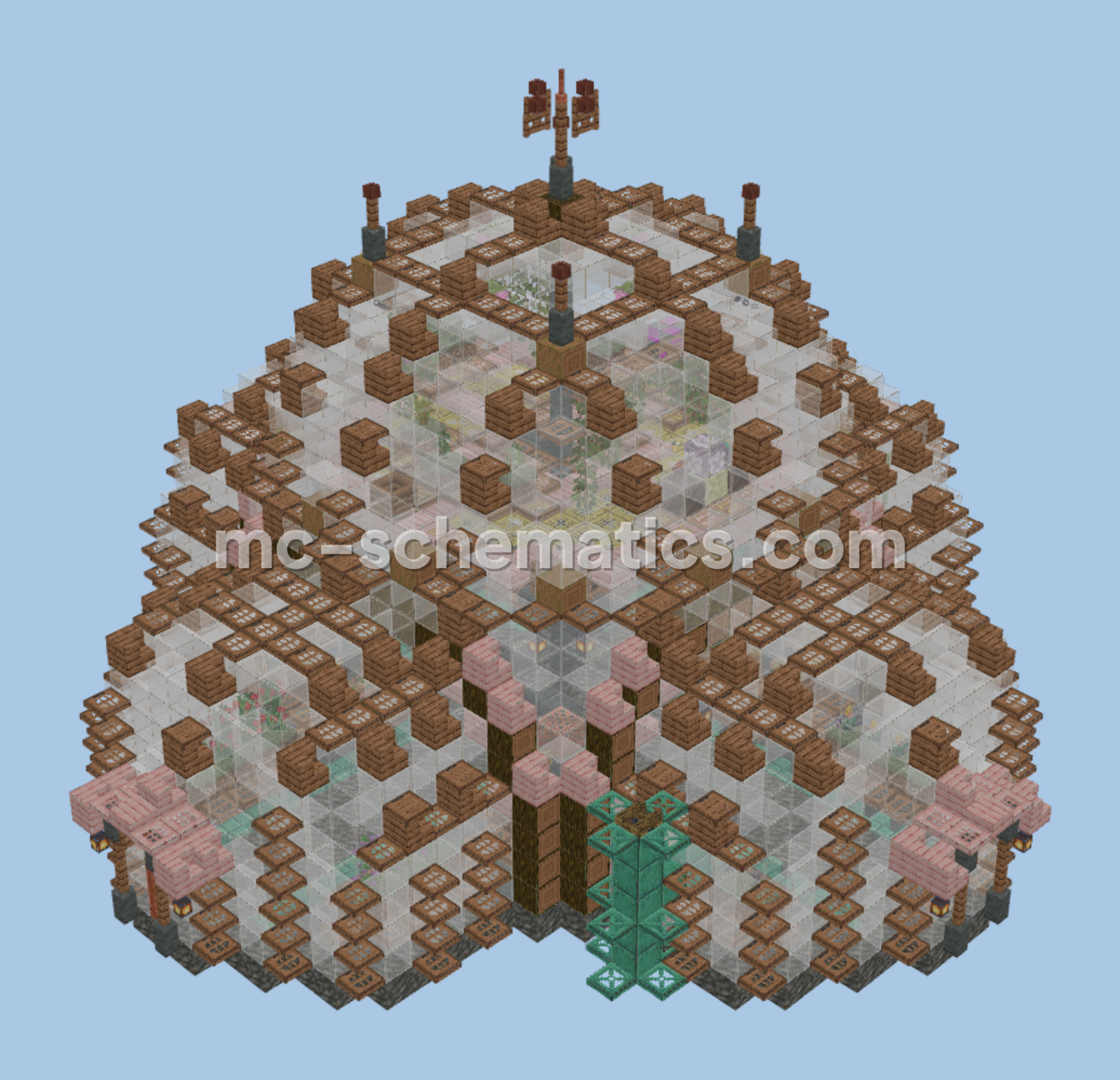 Steampunk Greenhouse Structure Minecraft schematic preview