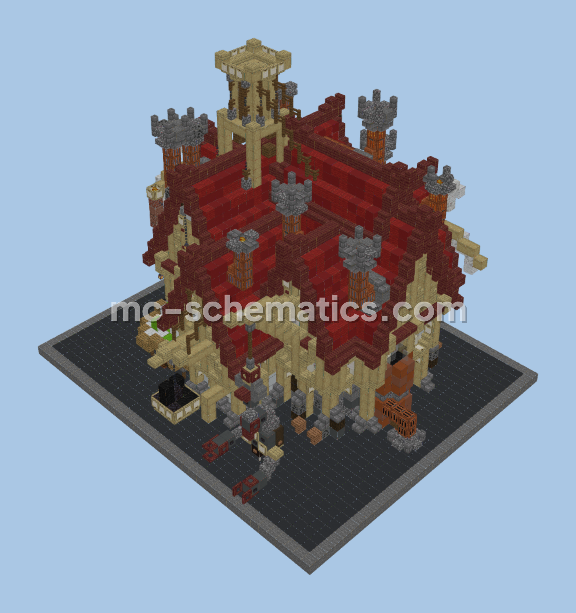 Steampunk Medieval Red House Minecraft schematic preview