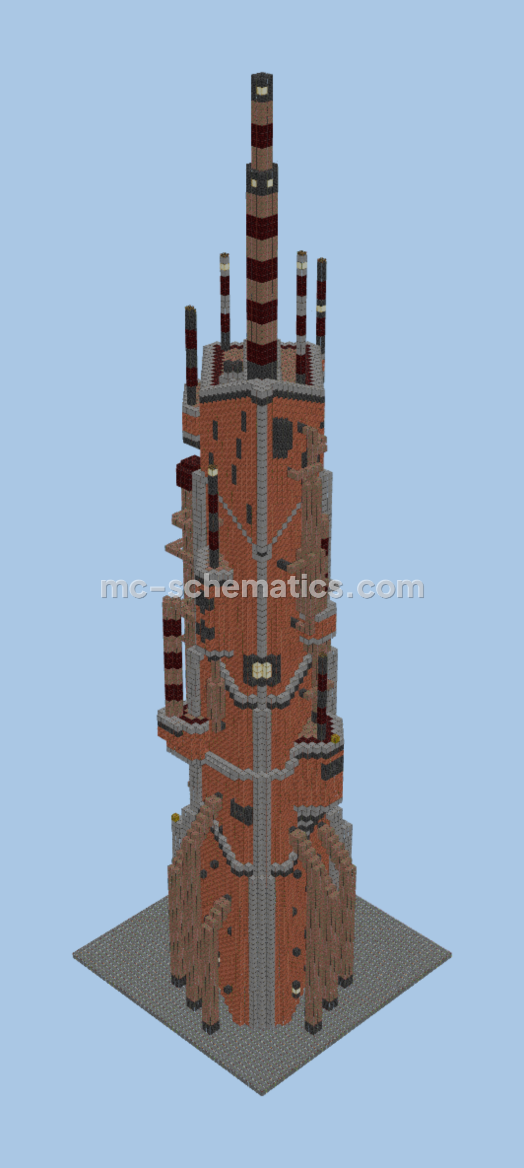 Steampunk Tower Model Minecraft schematic preview
