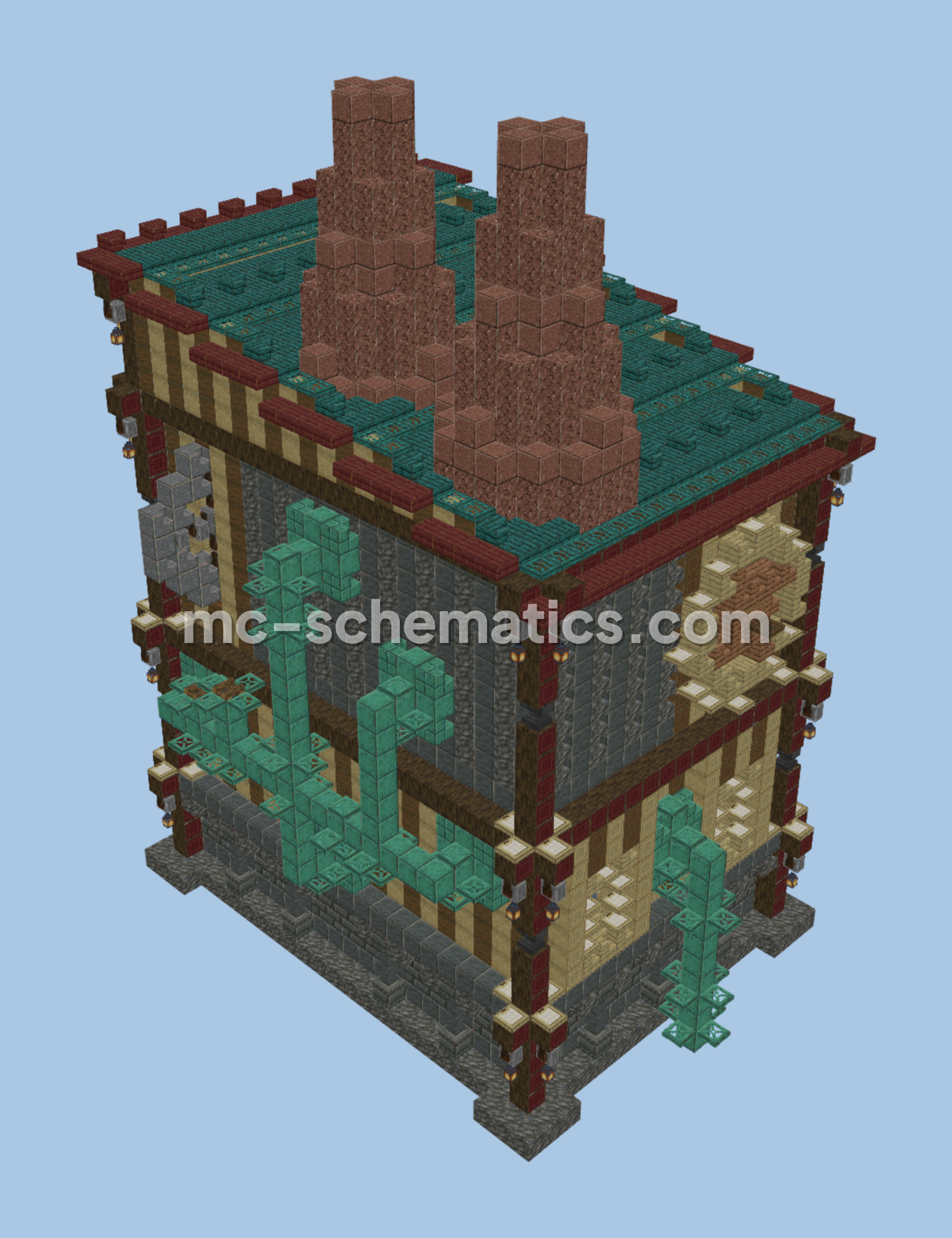 Steampunk Wood Farm Structure Minecraft schematic preview