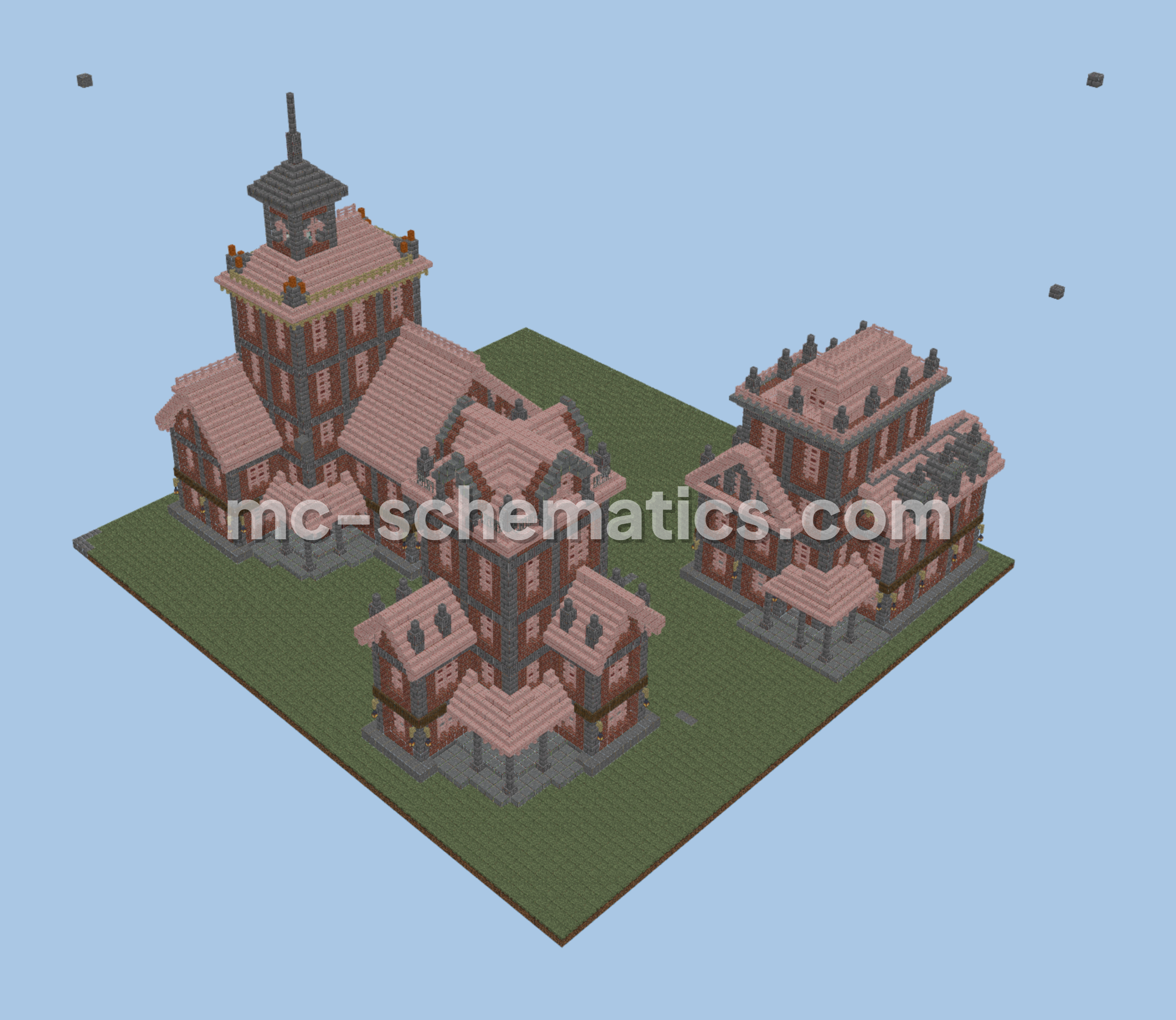 Stone Brick Houses Minecraft schematic preview