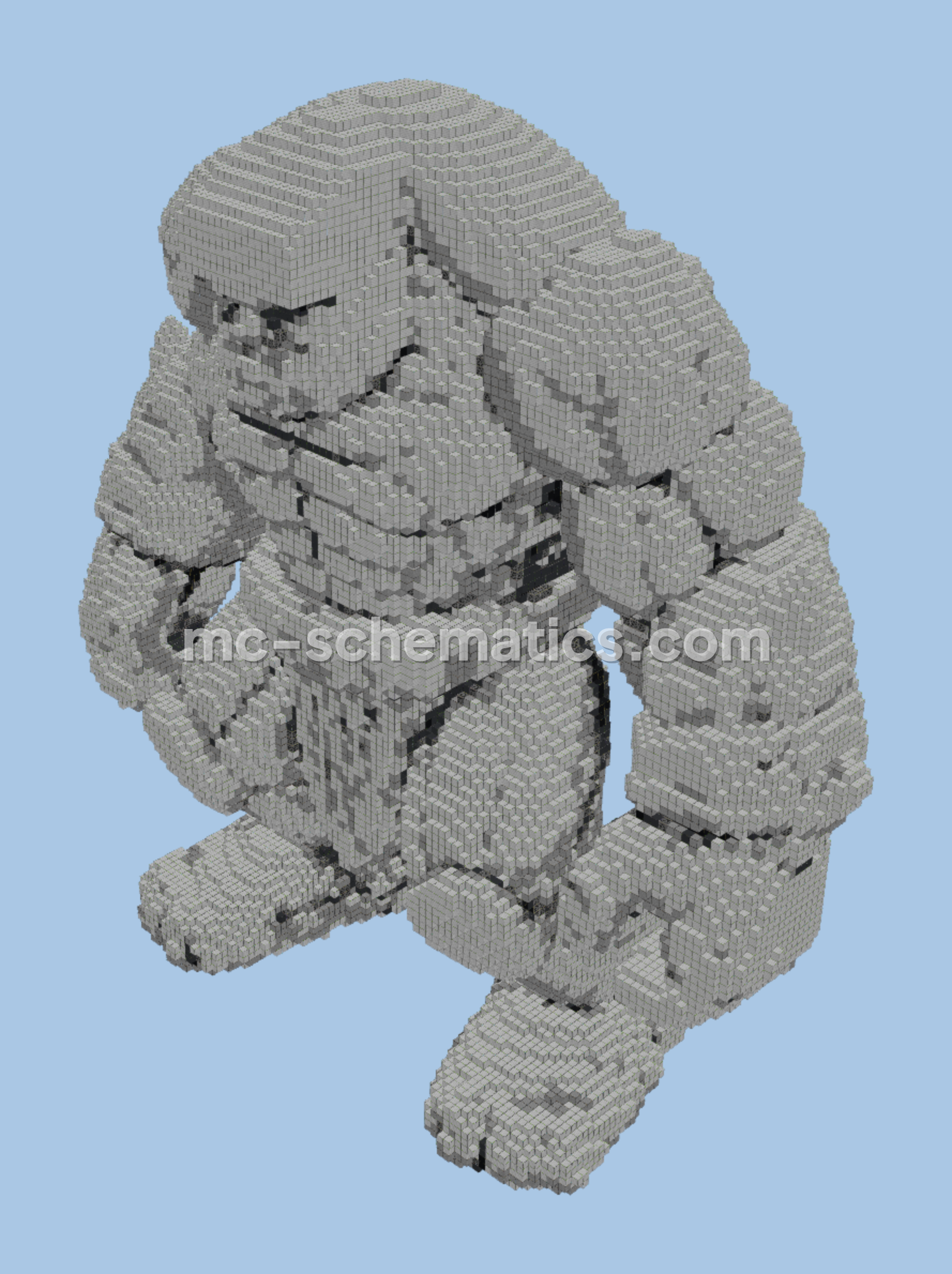 Stone Golem Statue Decoration Minecraft schematic preview