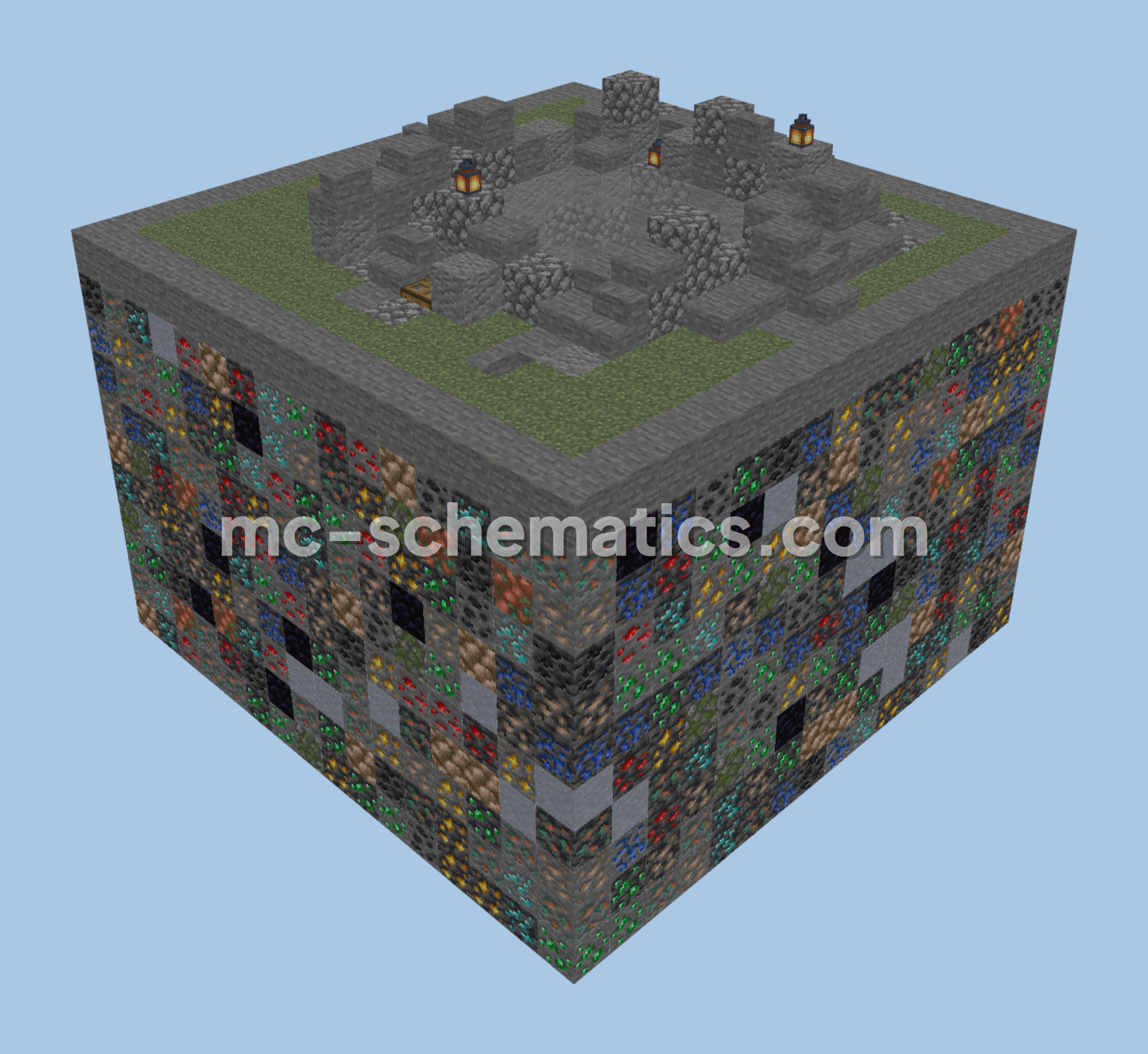 Stone Underground Base Minecraft schematic preview