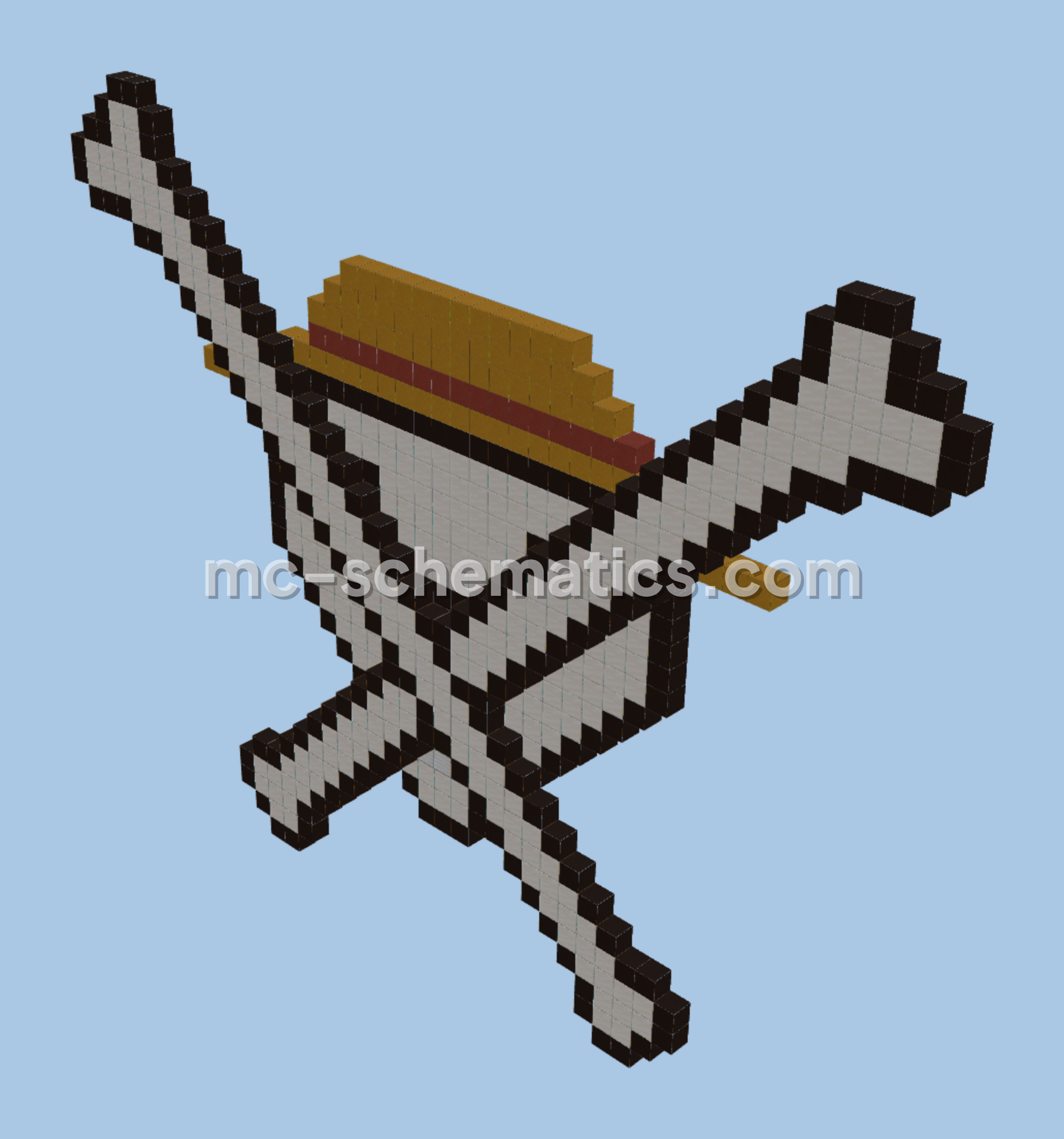 Straw Hat Pirates Ship Skull Minecraft schematic preview