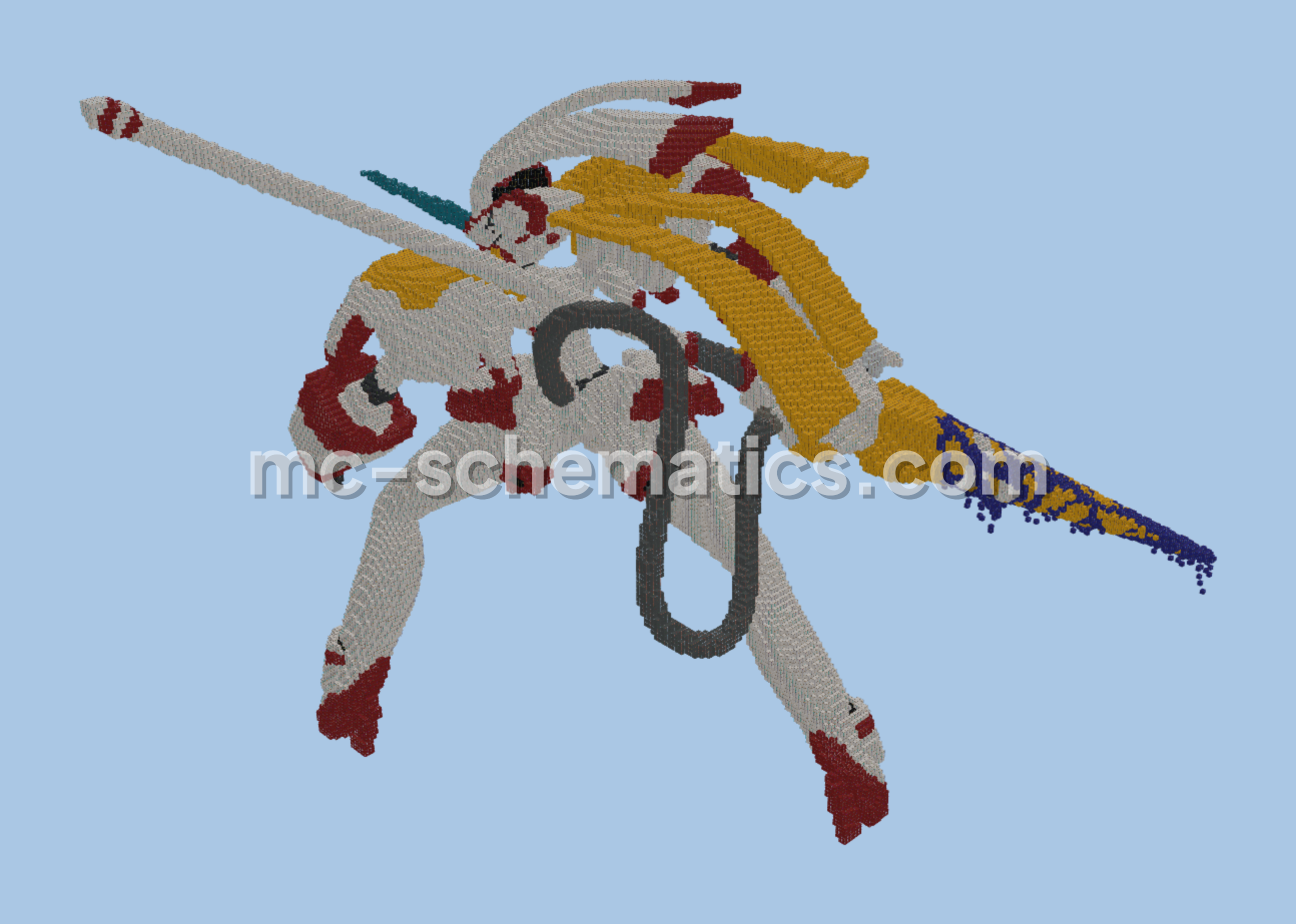 Strelitzia Mecha Darling in the Franxx Build Minecraft schematic preview