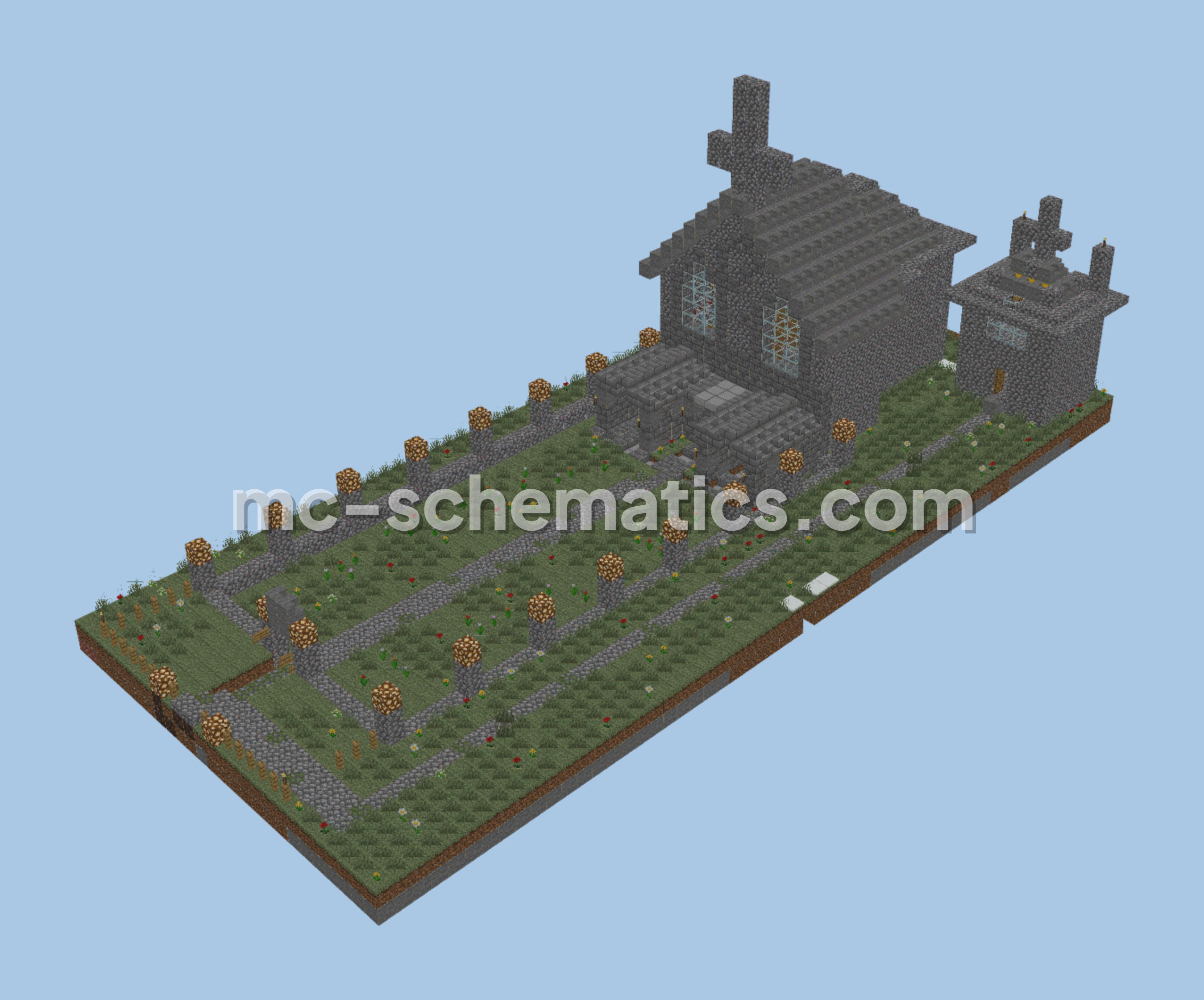 Stylized Satanic Temple Structure Minecraft schematic preview