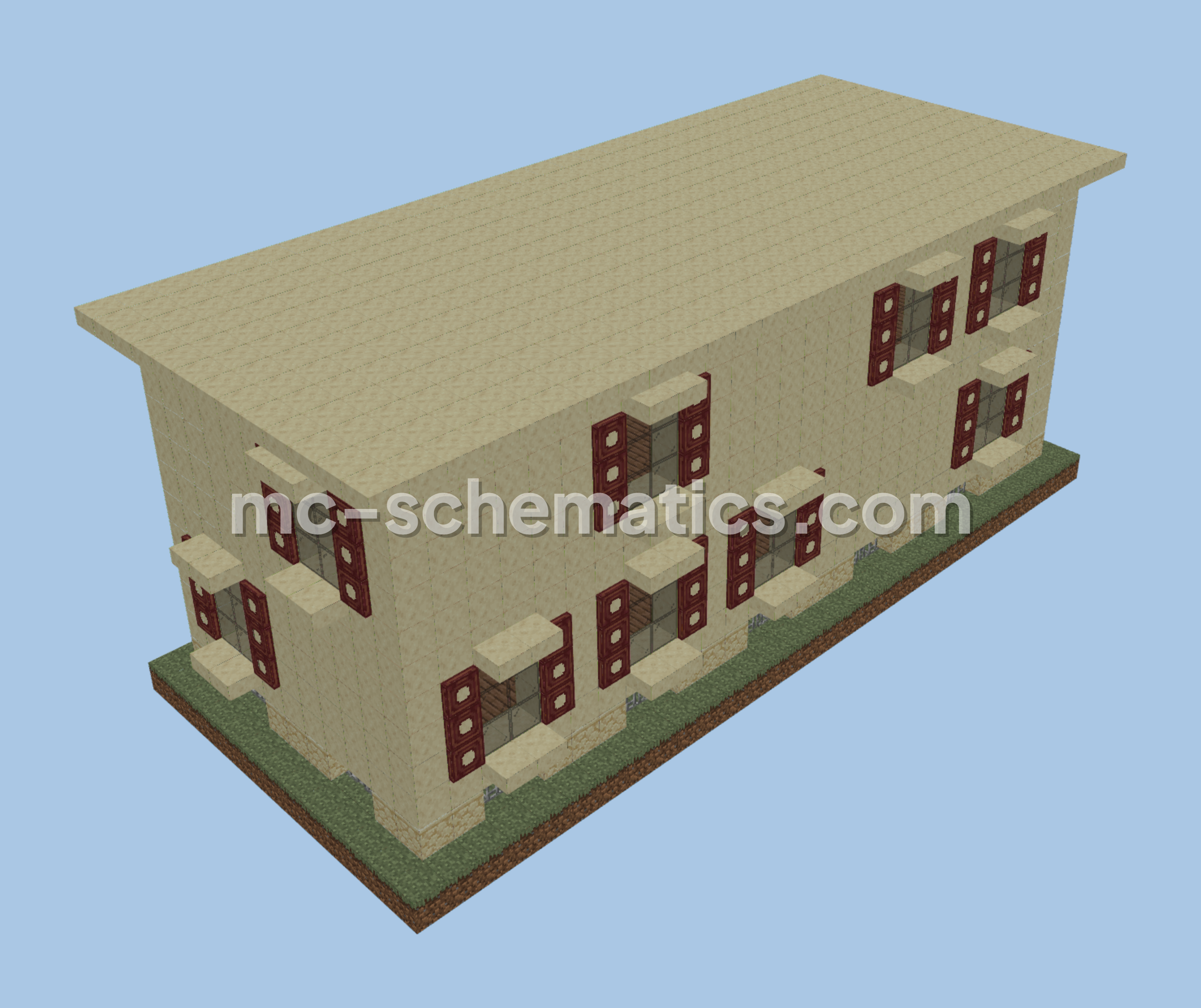 Suburban House Design Minecraft schematic preview
