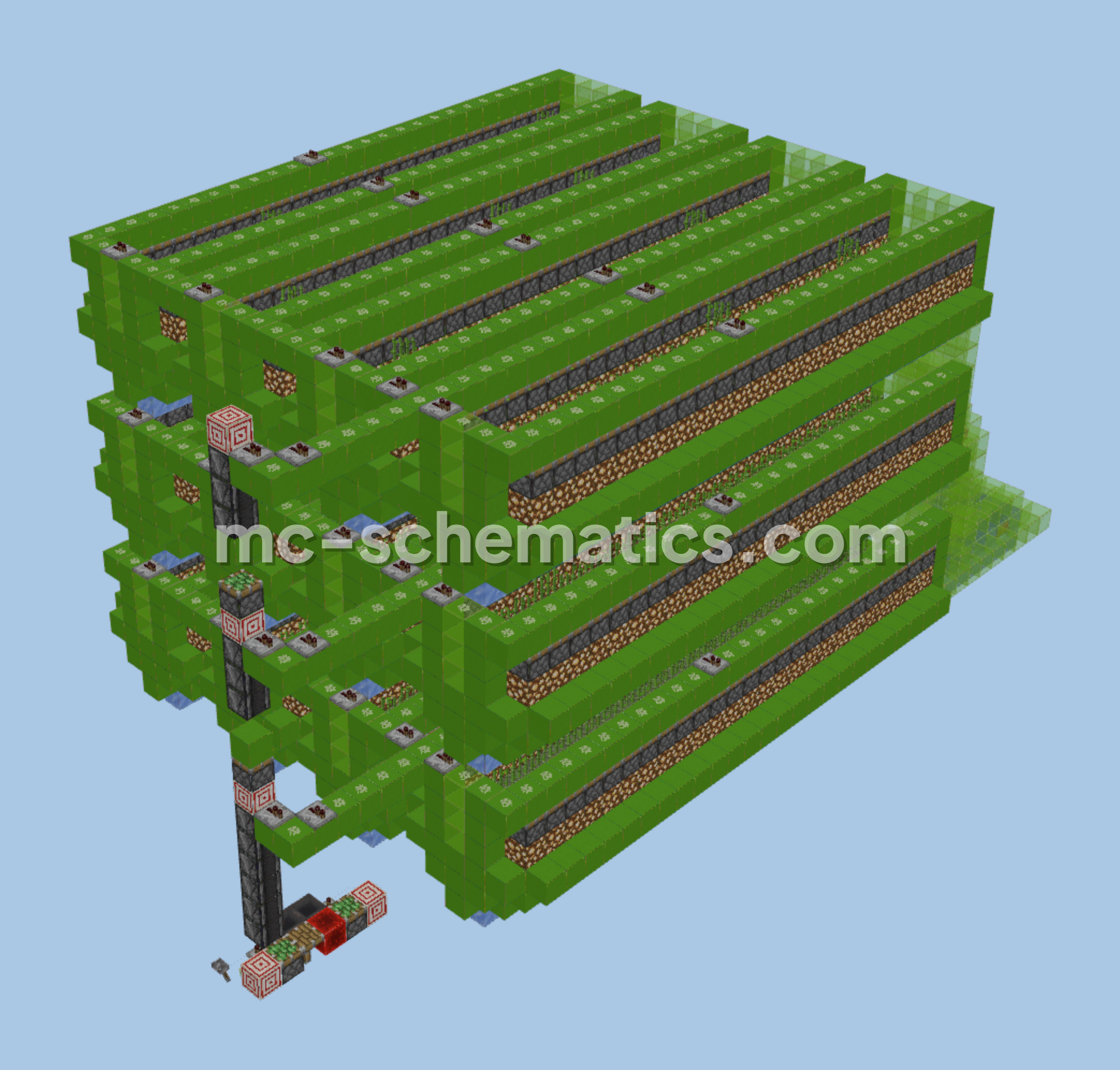 Sugar Cane Farm 1800 Per Hour Minecraft schematic preview