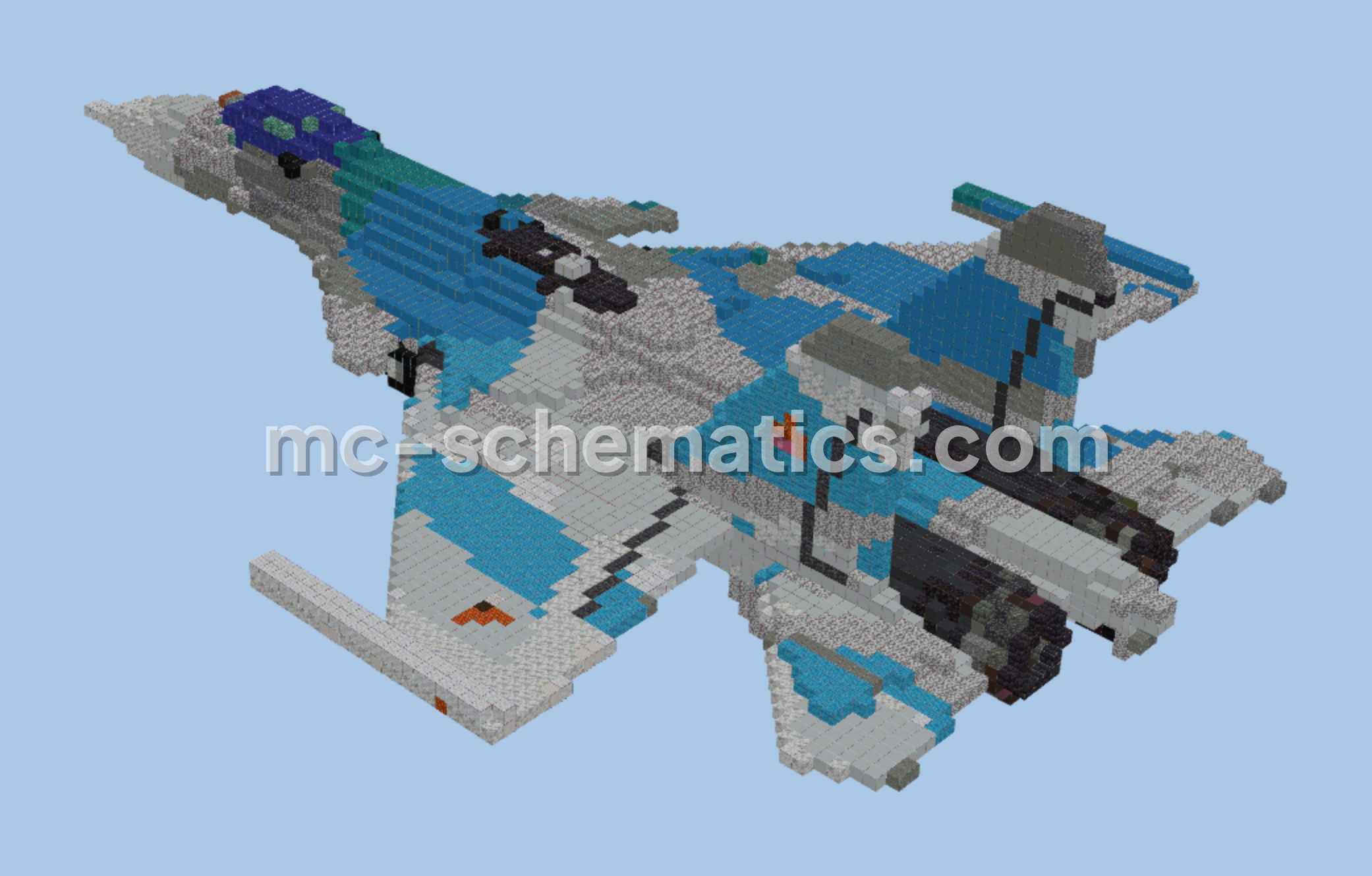 Sukhoi Su 33 Soviet Naval Fighter Minecraft schematic preview