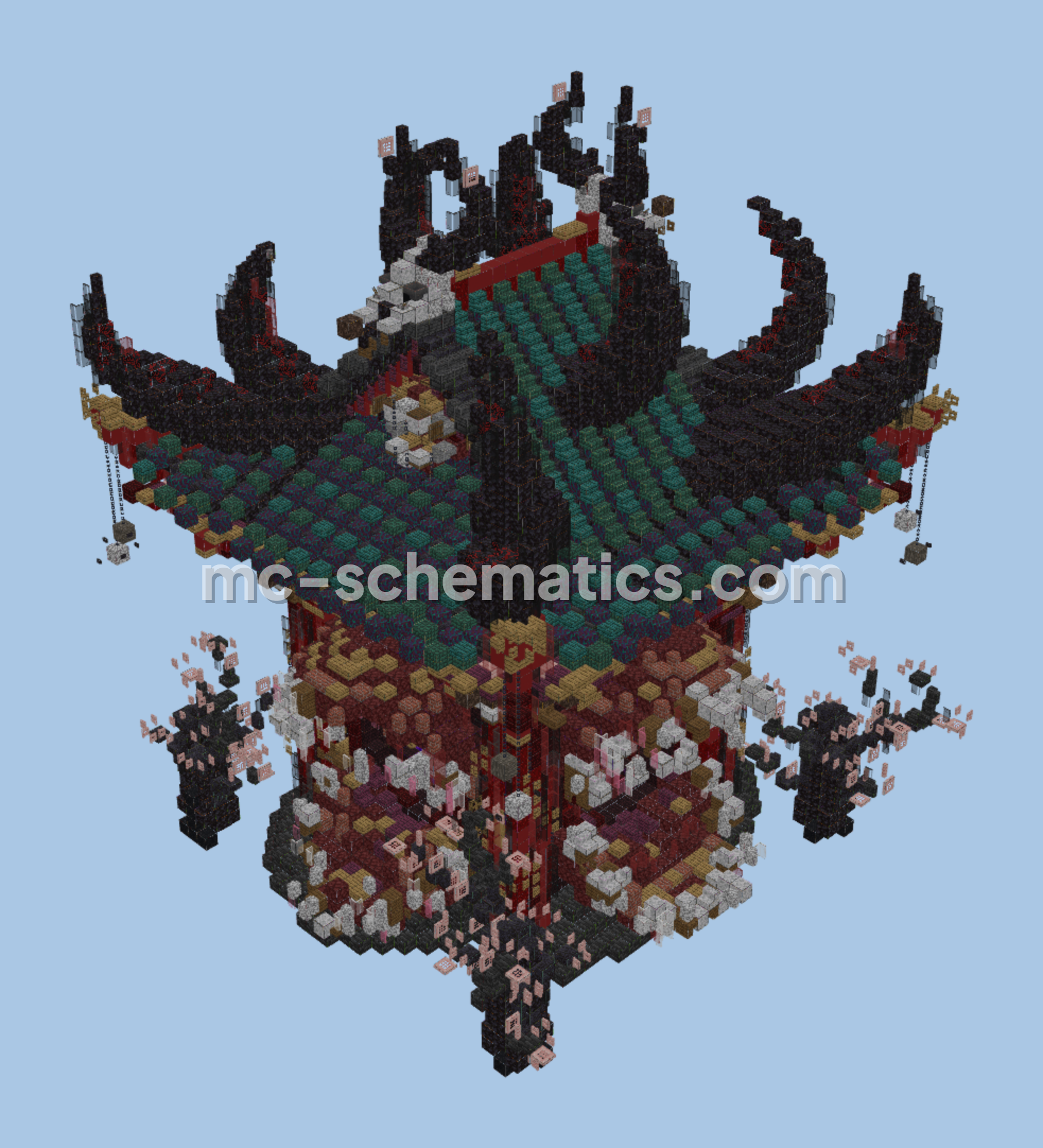 Sukuna Cursed Reliquary Ancient Japanese Temple Build Minecraft schematic