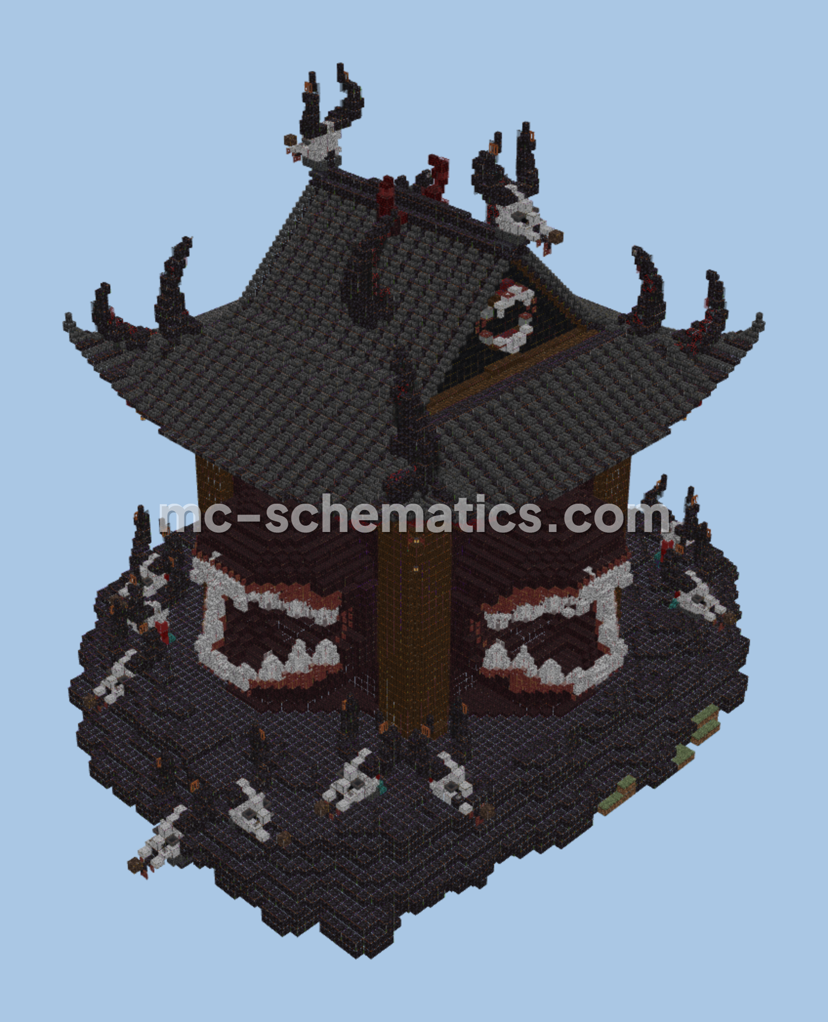 Sukuna Evil Sanctuary Japanese Temple Minecraft schematic preview