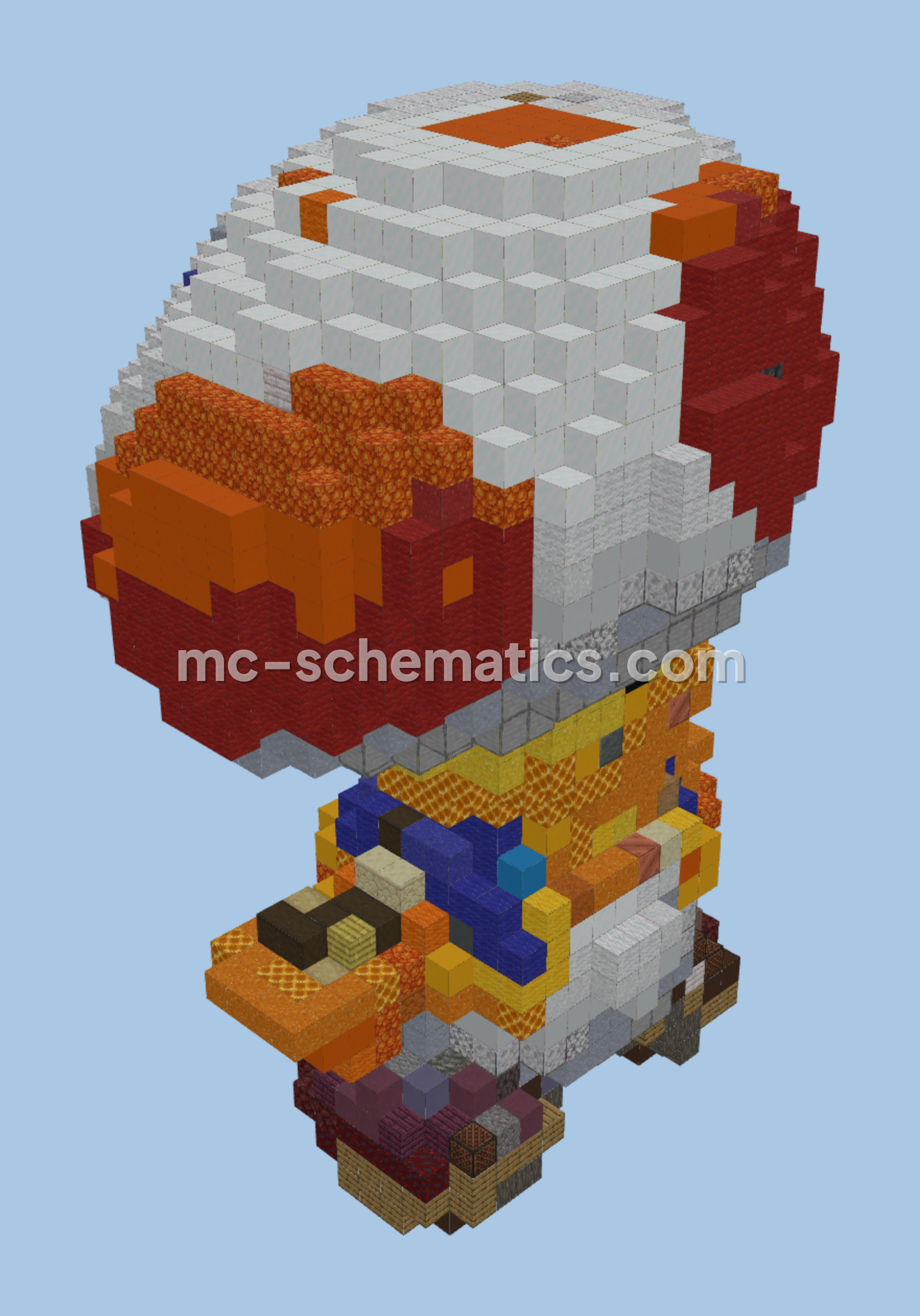 Super Mario Toad Statue Minecraft schematic preview