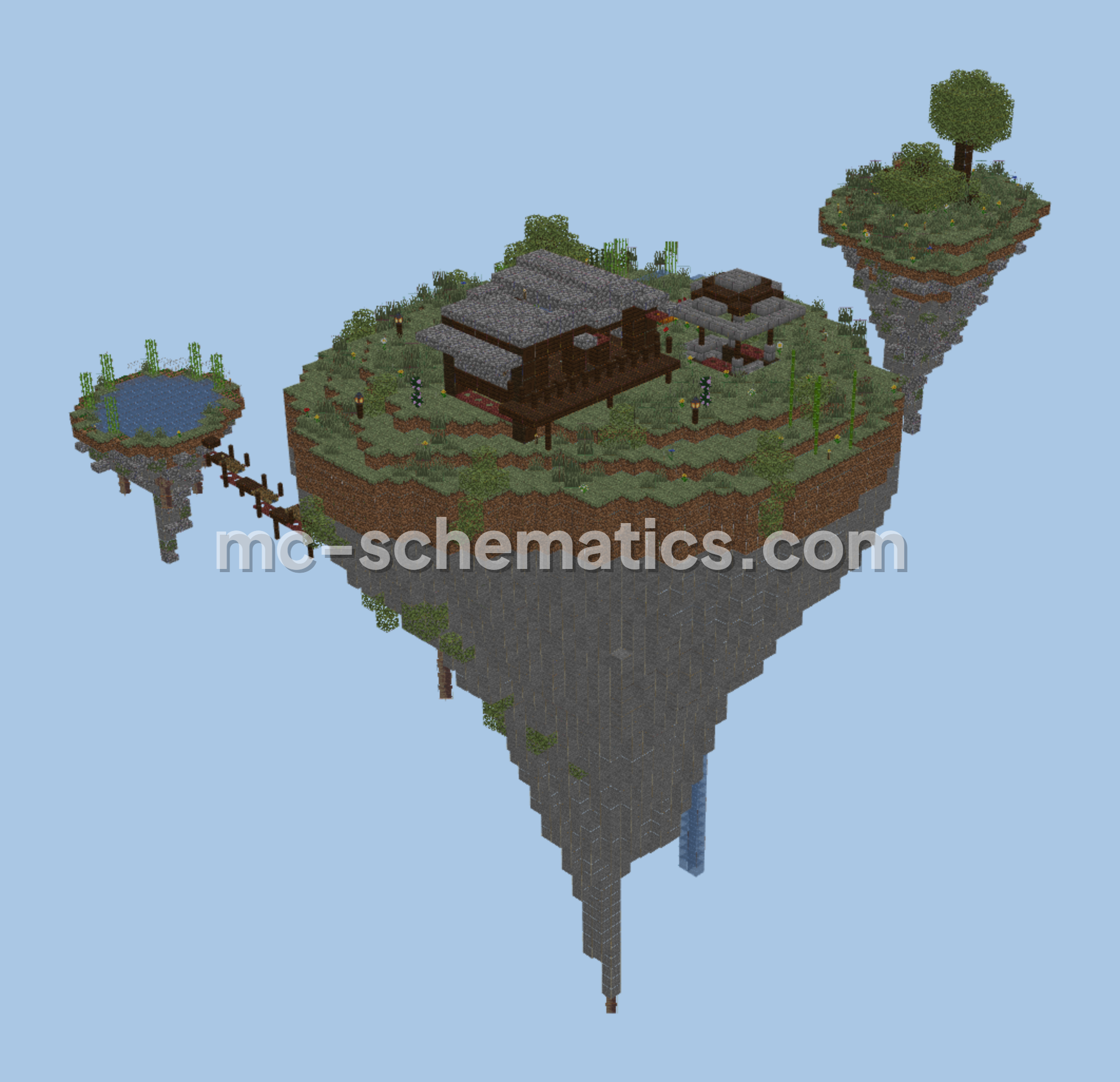 Survival Floating Island Base Minecraft schematic preview