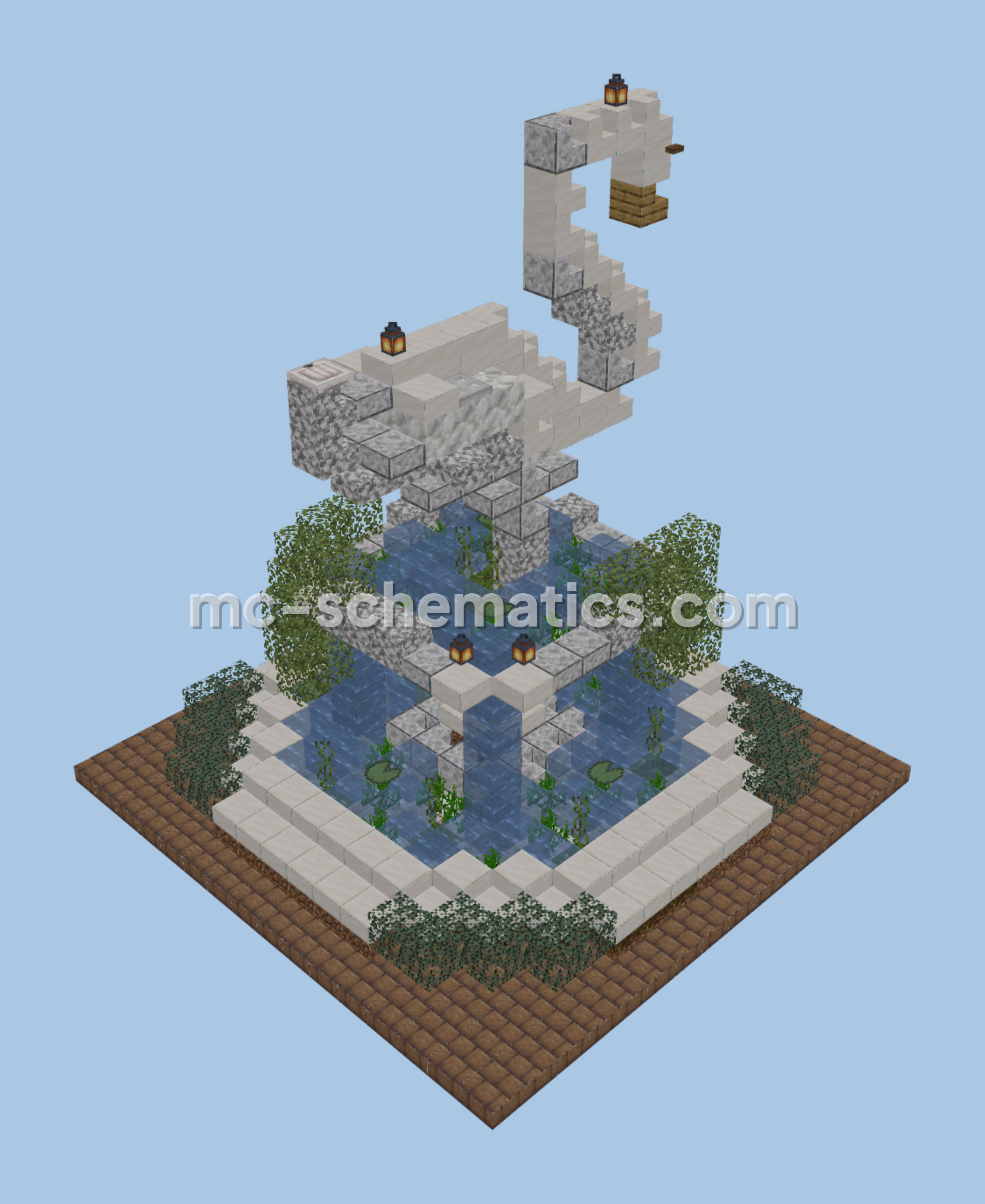 Swan Fountain Structure Minecraft schematic preview