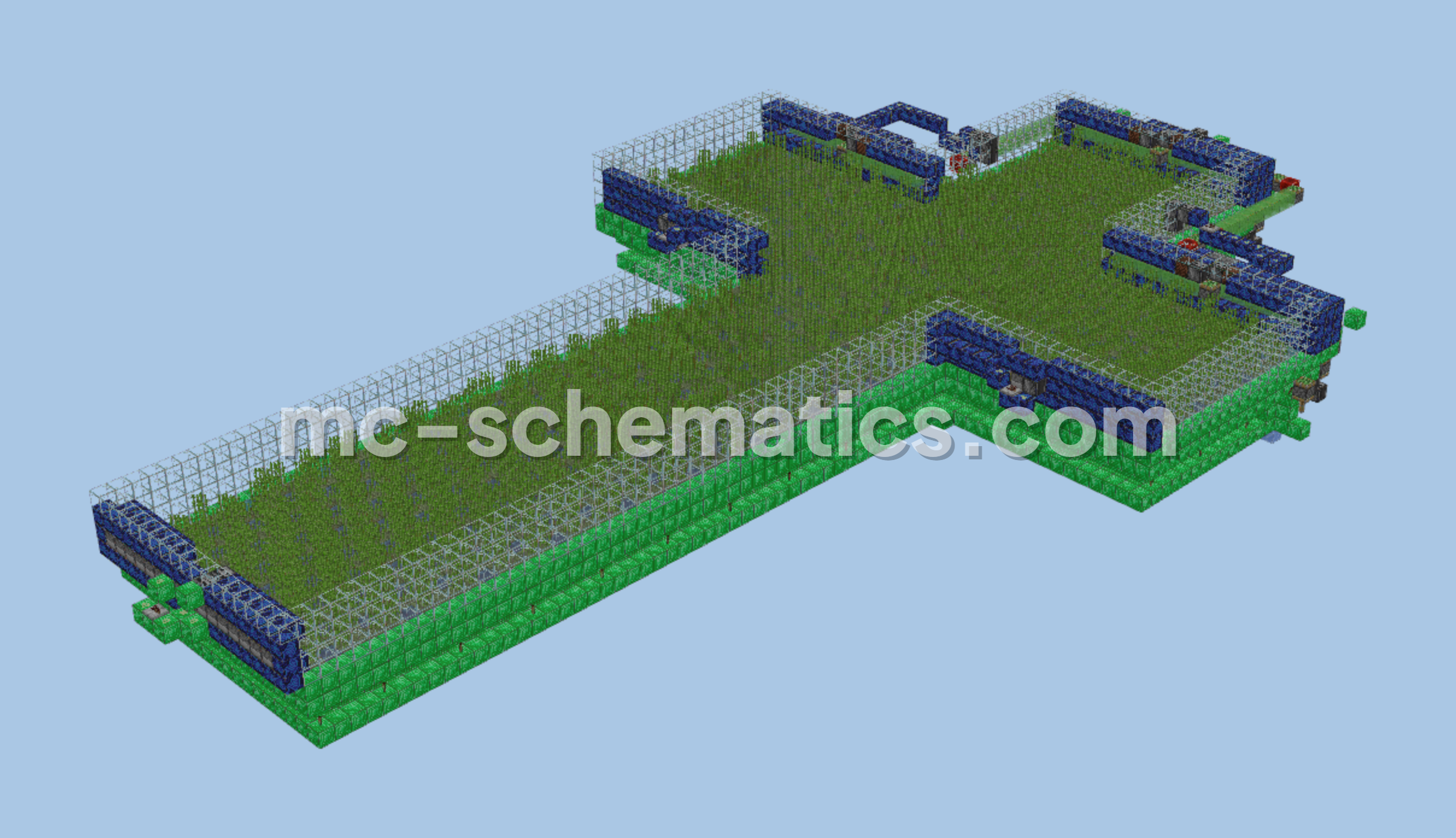 Sword Shaped Sugar Cane Farm Minecraft schematic preview