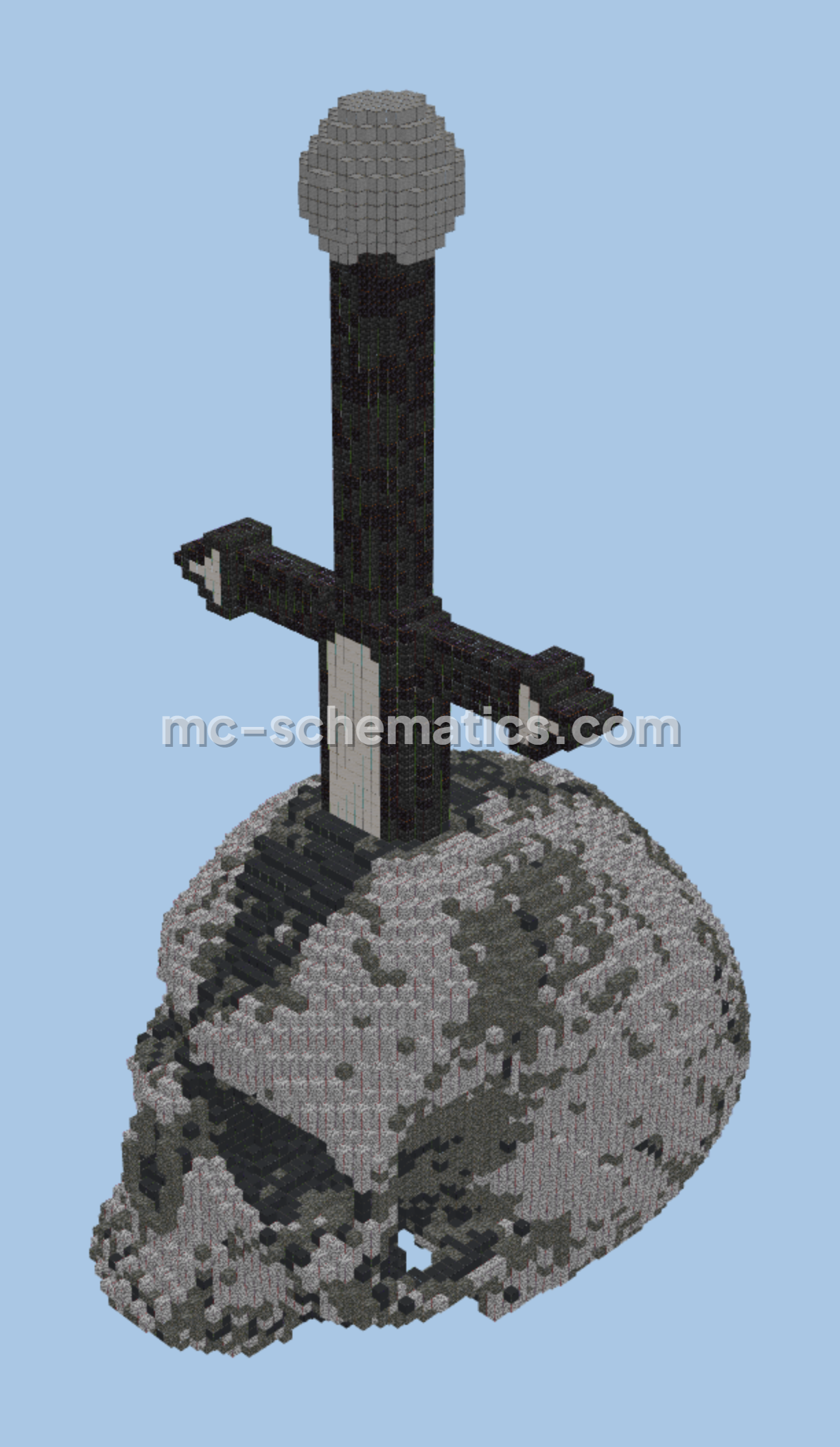 Sword Through Skeleton Skull Minecraft schematic