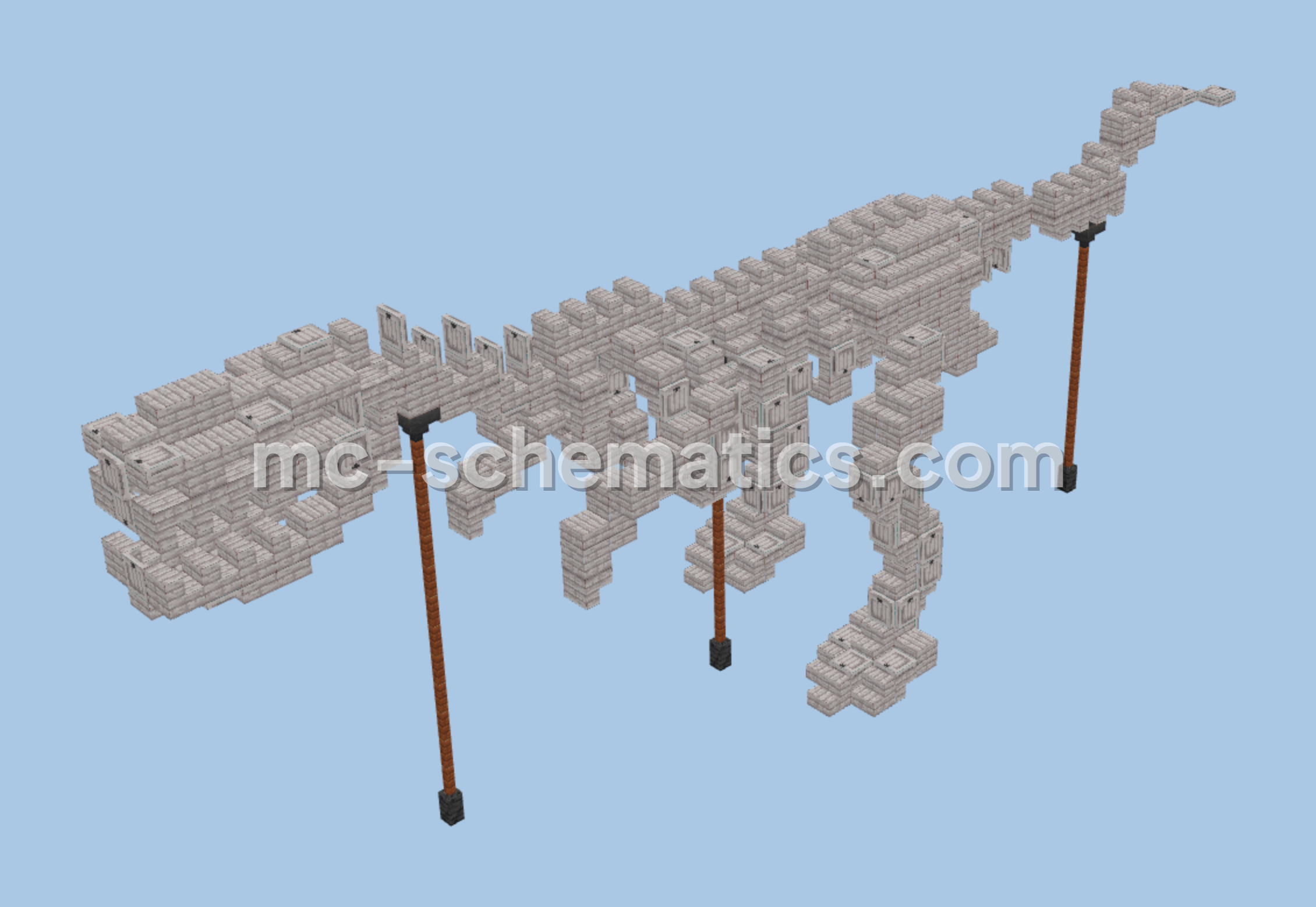 T-Rex Skeleton Decoration Minecraft schematic preview