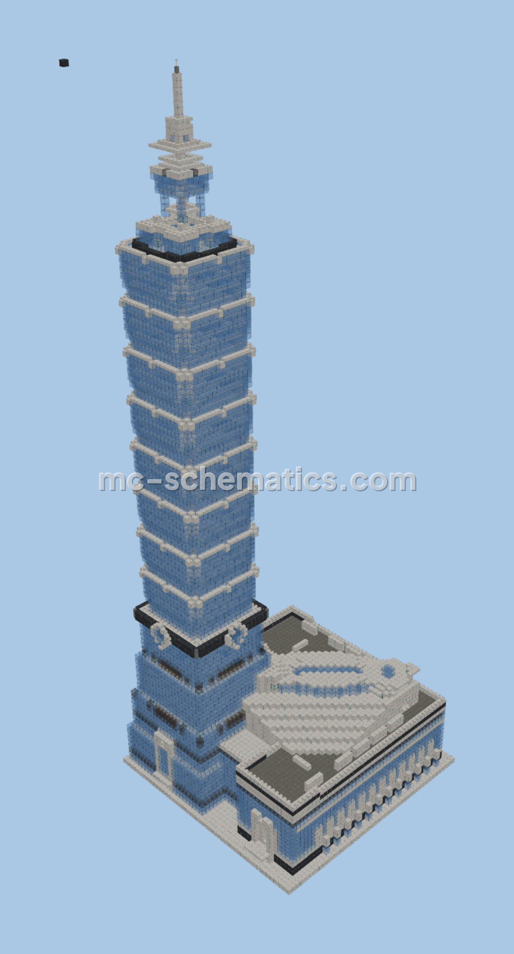 Realistic Taipei 101 Tower Minecraft schematic preview