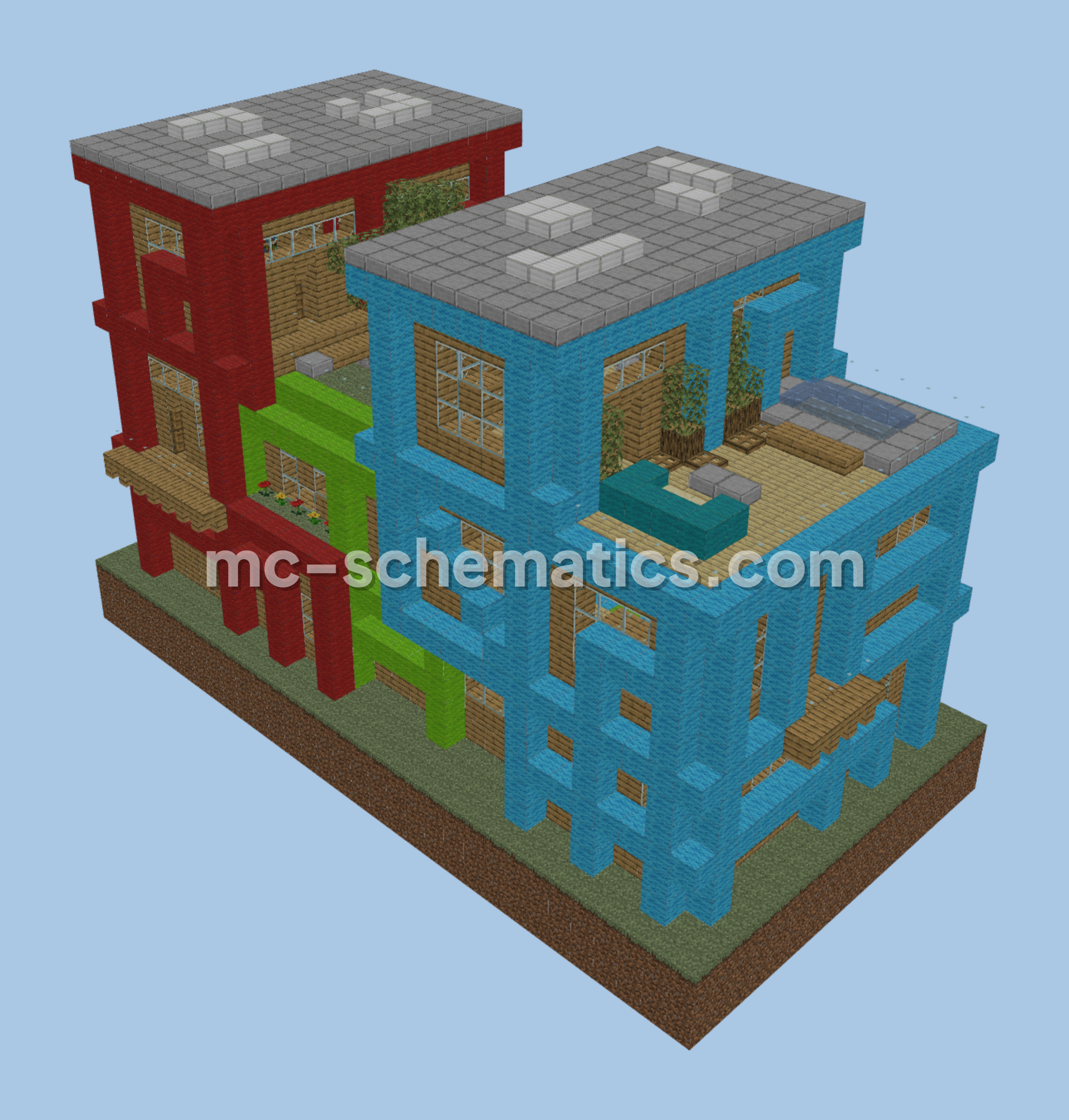 Tetris Inspired House Minecraft schematic preview